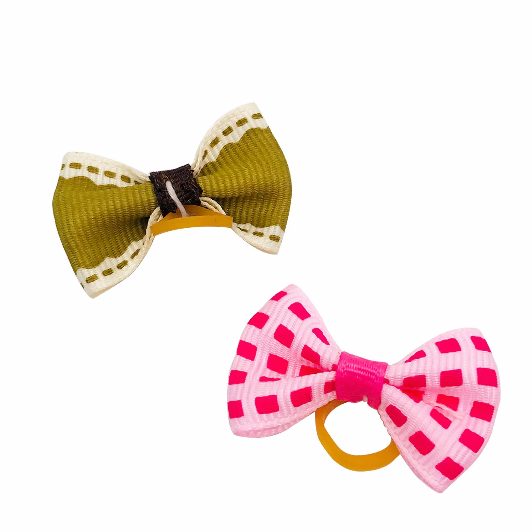 Nœuds pour poils de petit chien avec élastiques en caoutchouc - Accessoires de toilettage pour poils longs