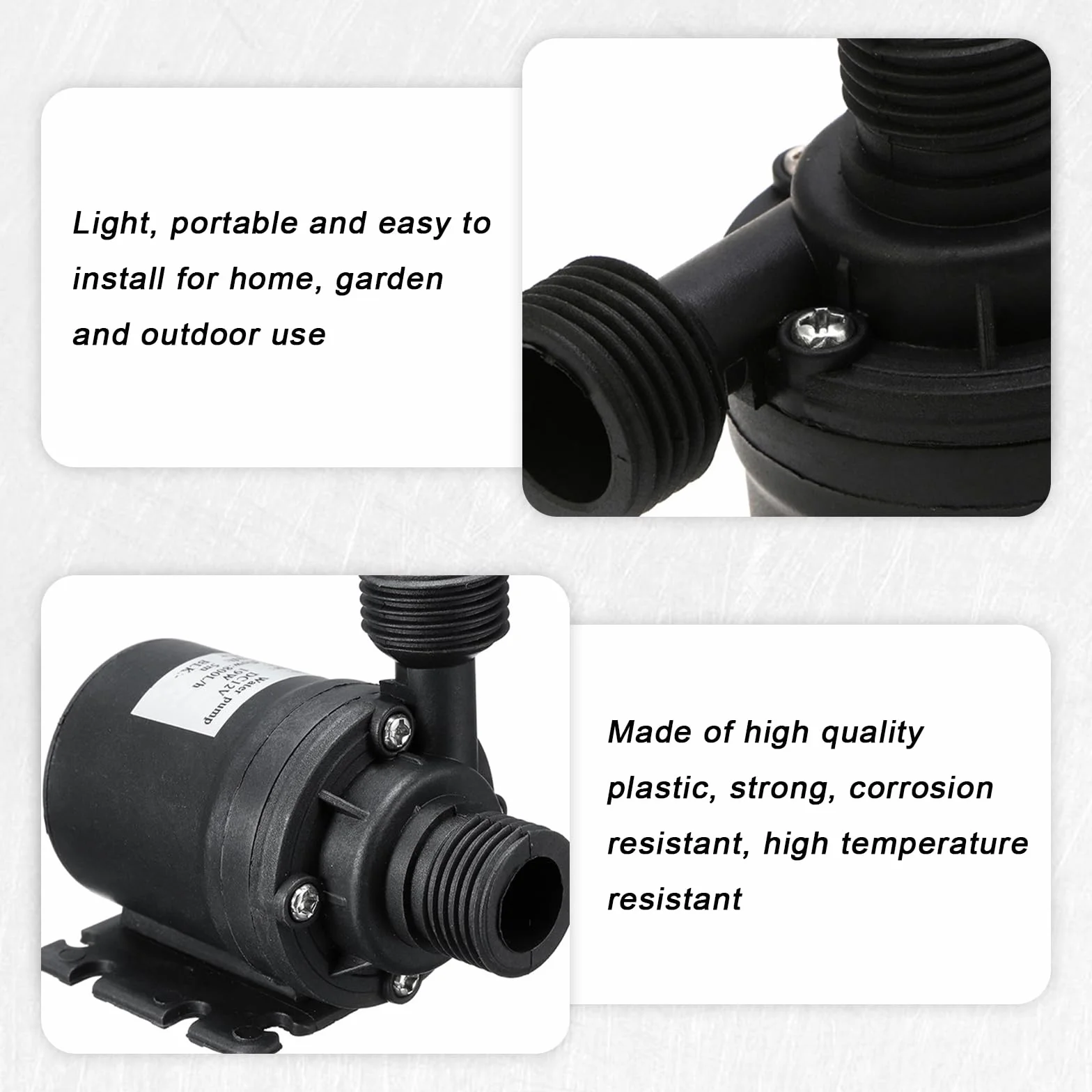 Pompe à Eau Submersible 12V 800l/h 5m Moteur Sans Balais pour Aquarium Bassin Fontaine