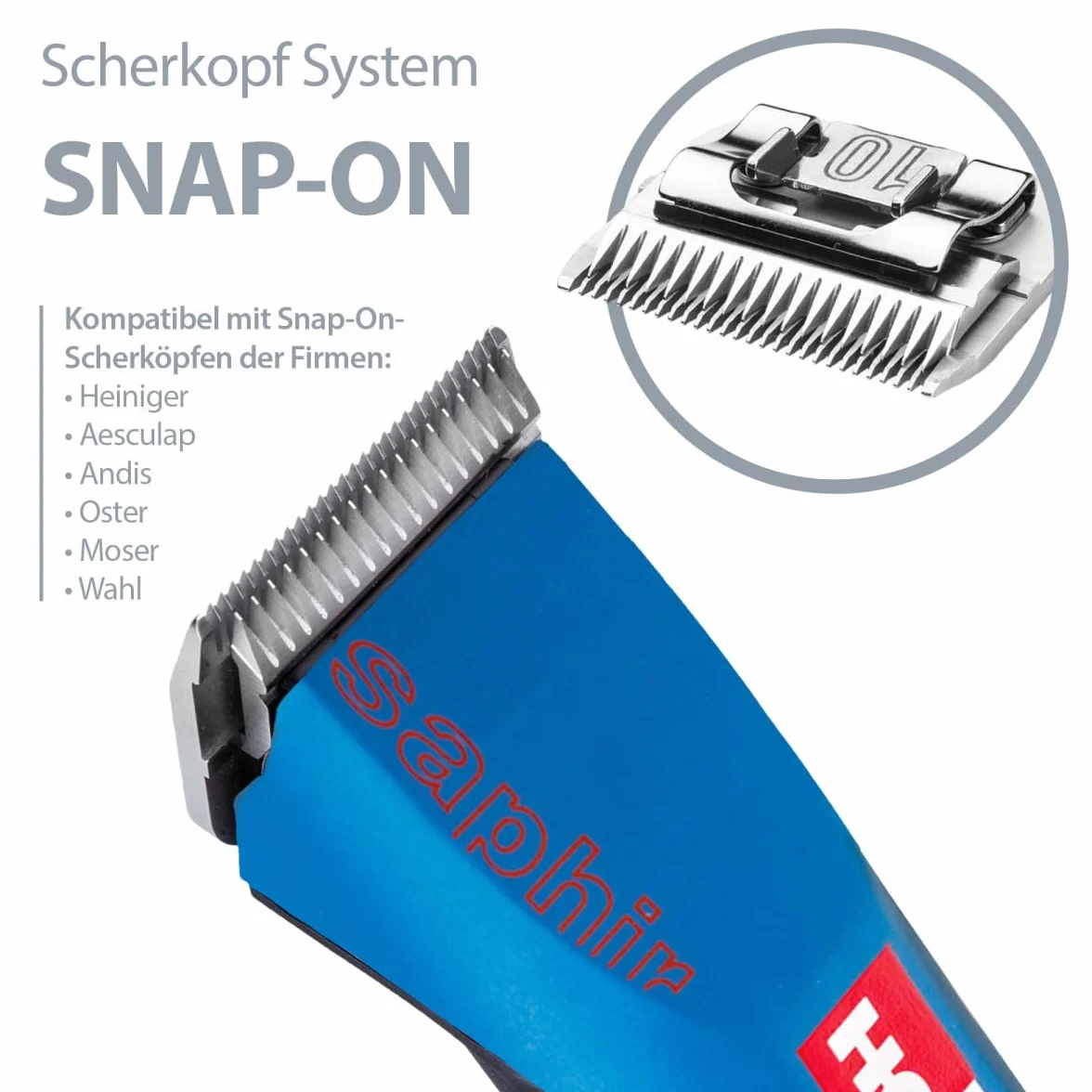 HEINIGER Saphir Bleue Tondeuse sans Fil