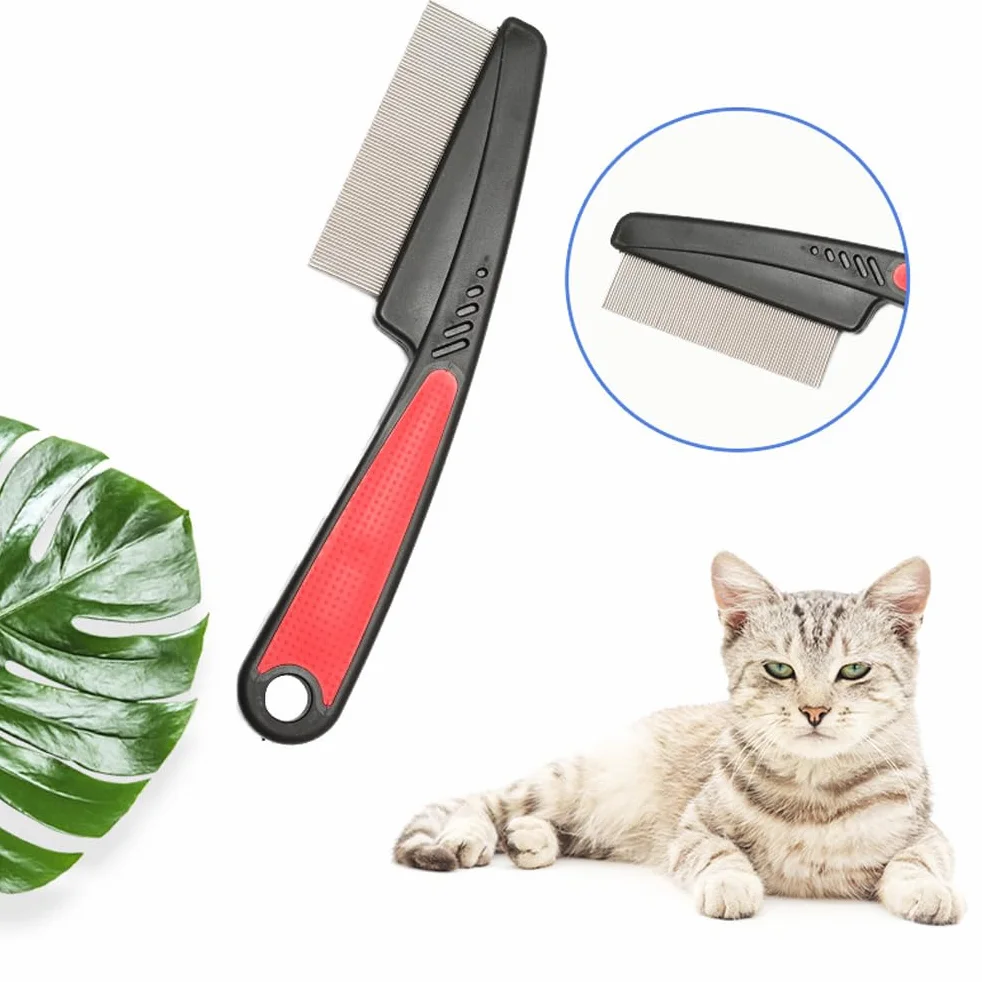 Peigne antipuces pour chats et chiens - Élimine puces, tiques et saleté