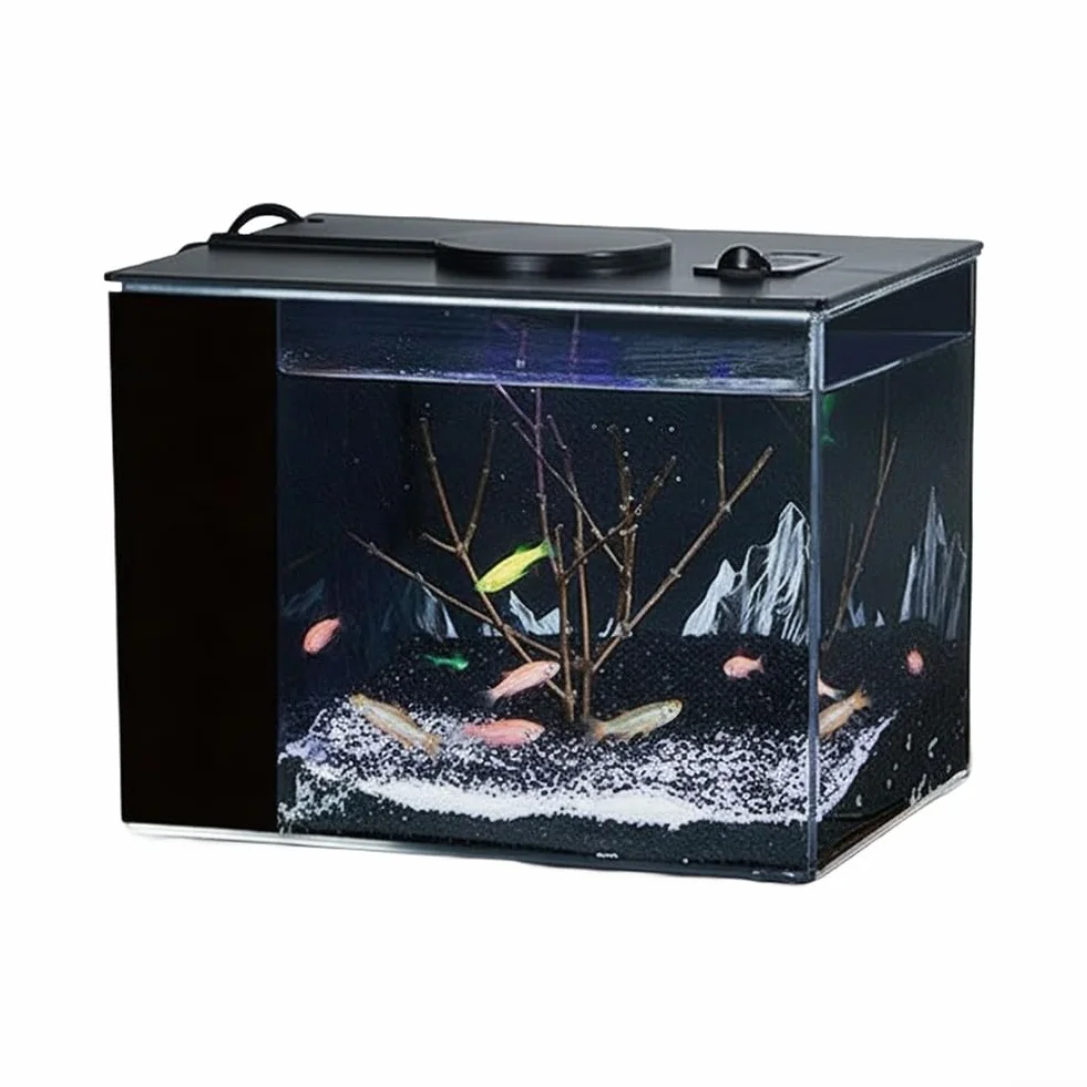Aquarium auto-circulant avec lumière LED 160 l/h filtre intégré kit écologique pompe (S)