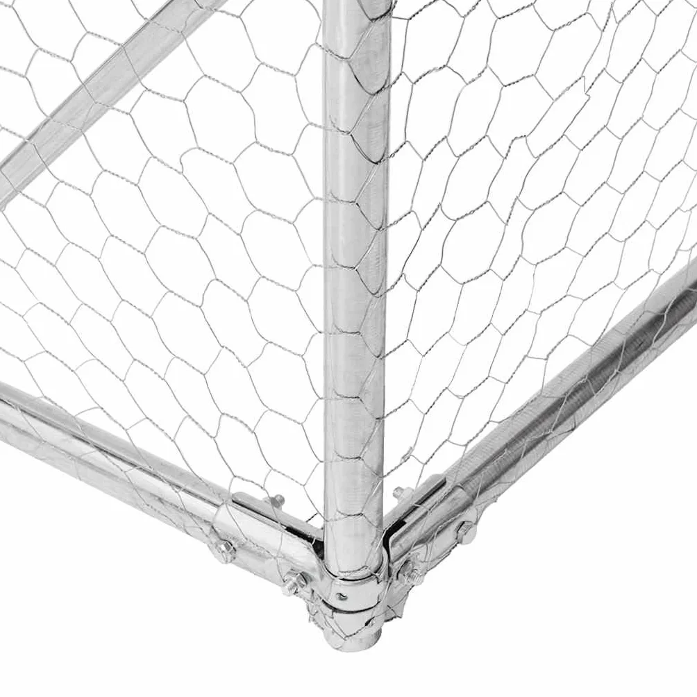 vidaXL Niche d'extérieur pour Chien avec Porte, Acier galvanisé, 3 x 4 x 1 m