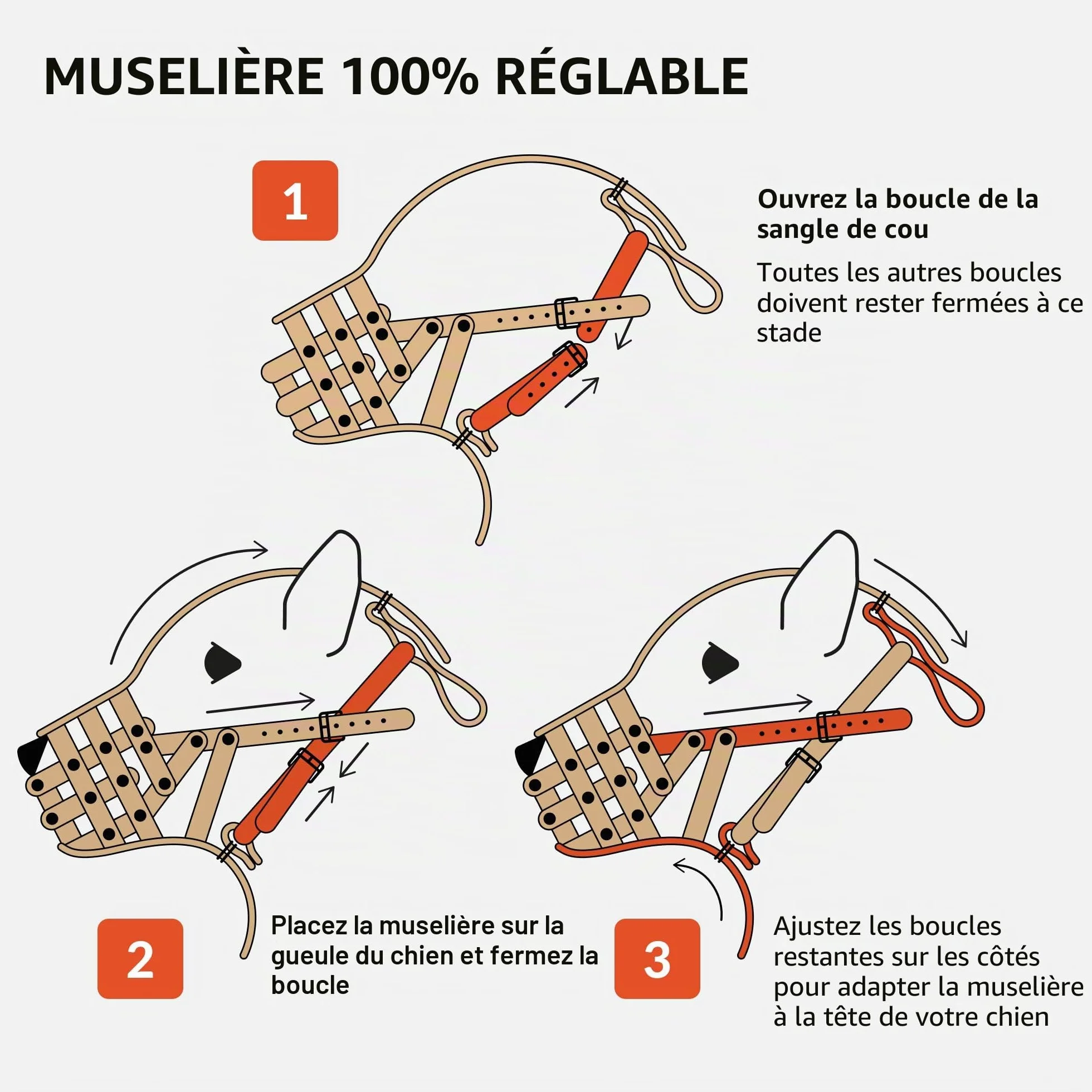 CollarDirect Muselière pour Chien Berger Allemand Dalmatien Doberman Setter Panier en Cuir Medium Large Breeds Black Brown (L, Black)