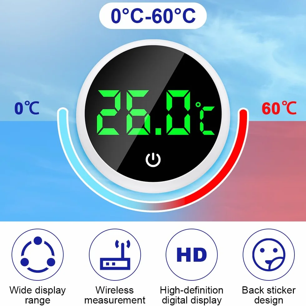 Flintronic Thermomètre d'Aquarium Numérique, Affichage LED, Capteur de Température Haute Précision