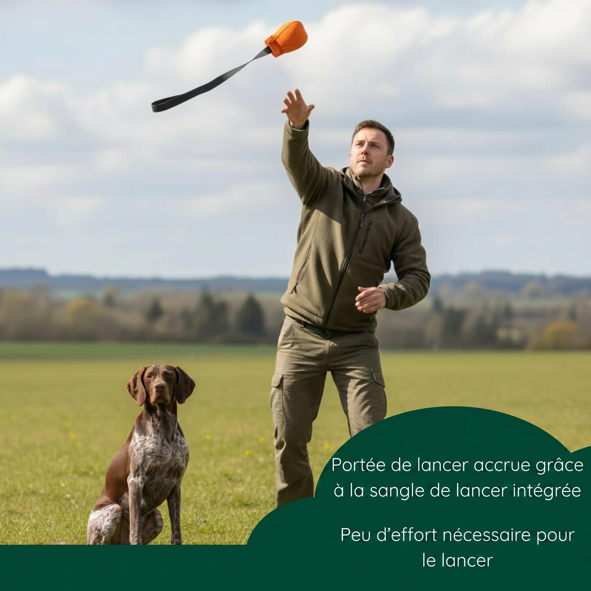 Romneys Dummy Ball SpeedUp 150 g Avec ruban extra long Orange