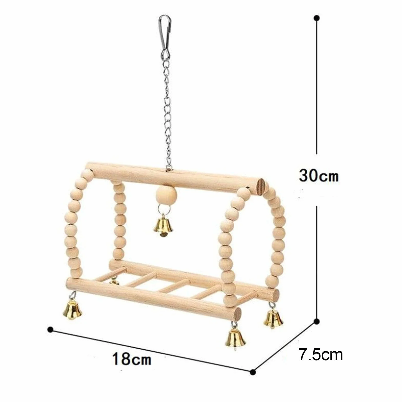 Pont Suspendu en Bois pour Oiseaux, Escalier Balançoire Pinsons Perruches