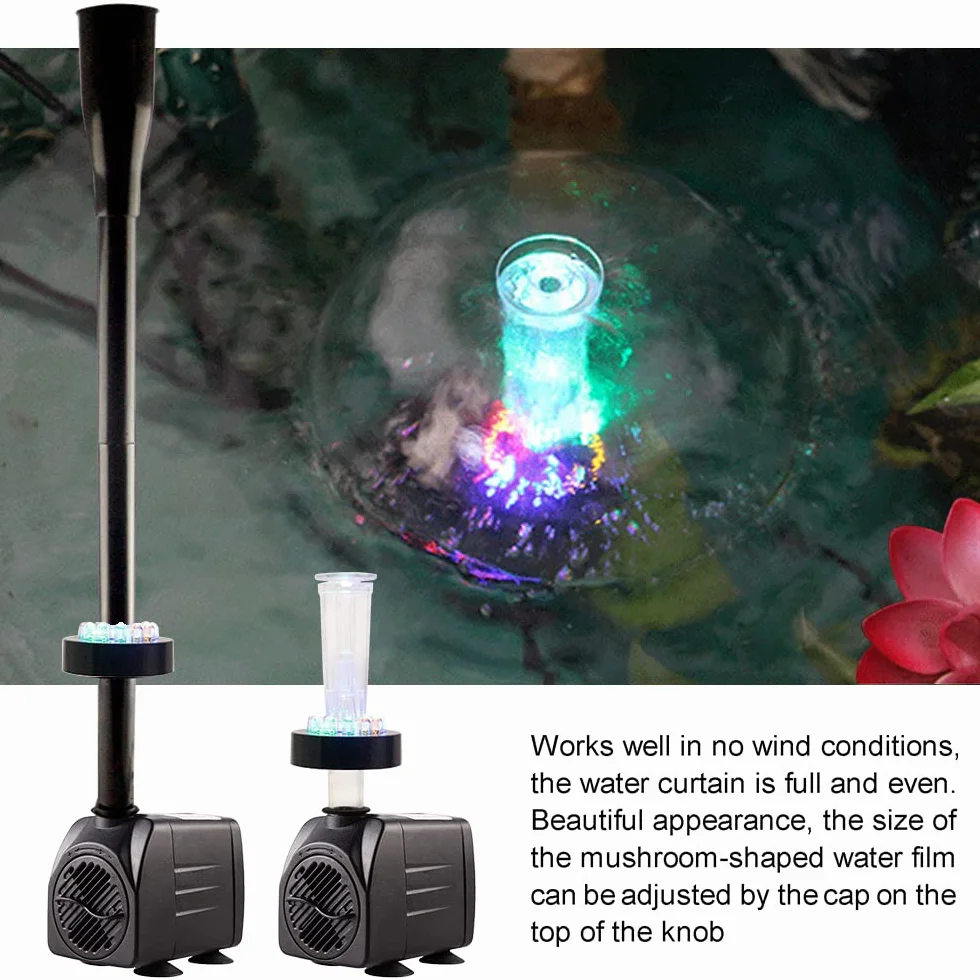 Pompe Submersible 220V 750L/H 15W Silencieuse LED Fontaine Jardin