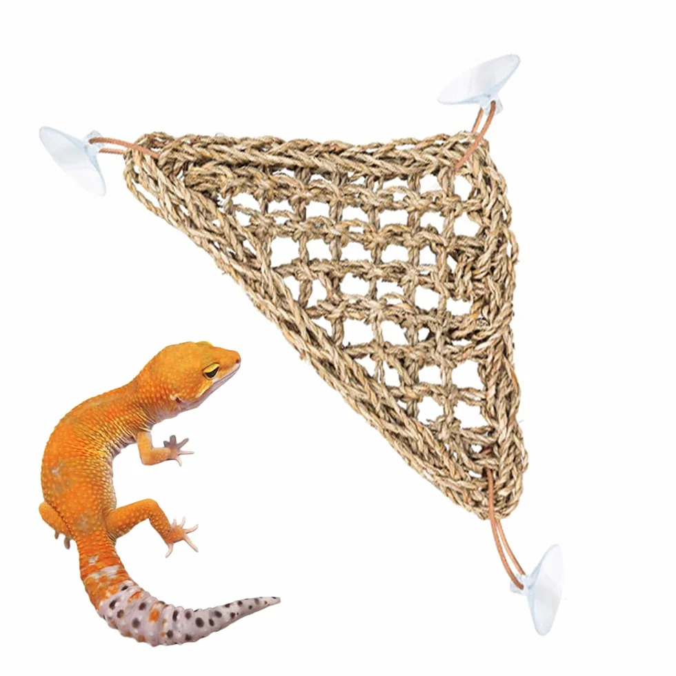 Hamac en jonc de mer naturel avec ventouses pour reptiles