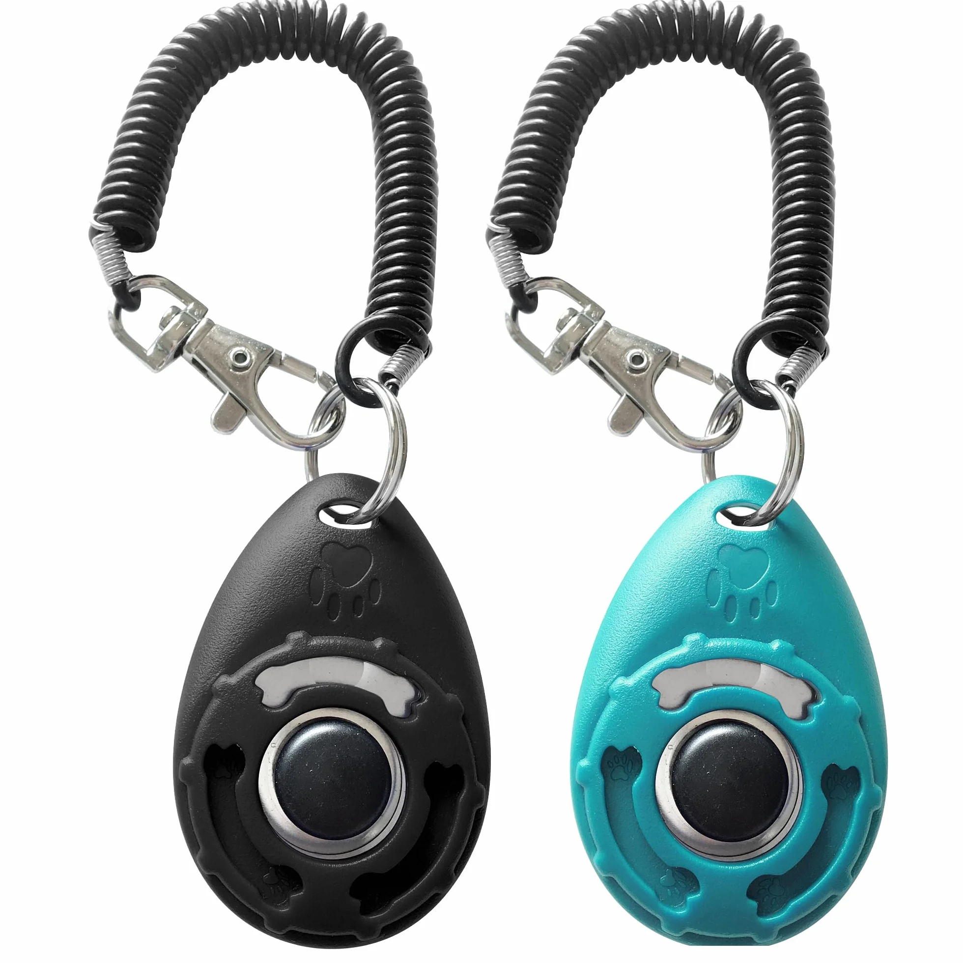 Clicker de Dressage pour Animaux de Compagnie avec dragonne – Clicker de Dressage pour Chien (Nouveau Noir + Bleu)
