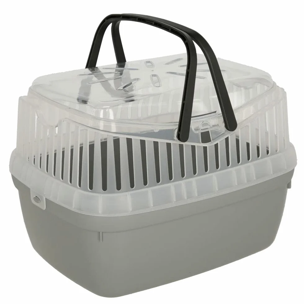 Kerbl Portobello Boîte de Transport pour Animaux 30x23x23cm Plastique Gris Hamsters Cochons d'Inde Rongeurs