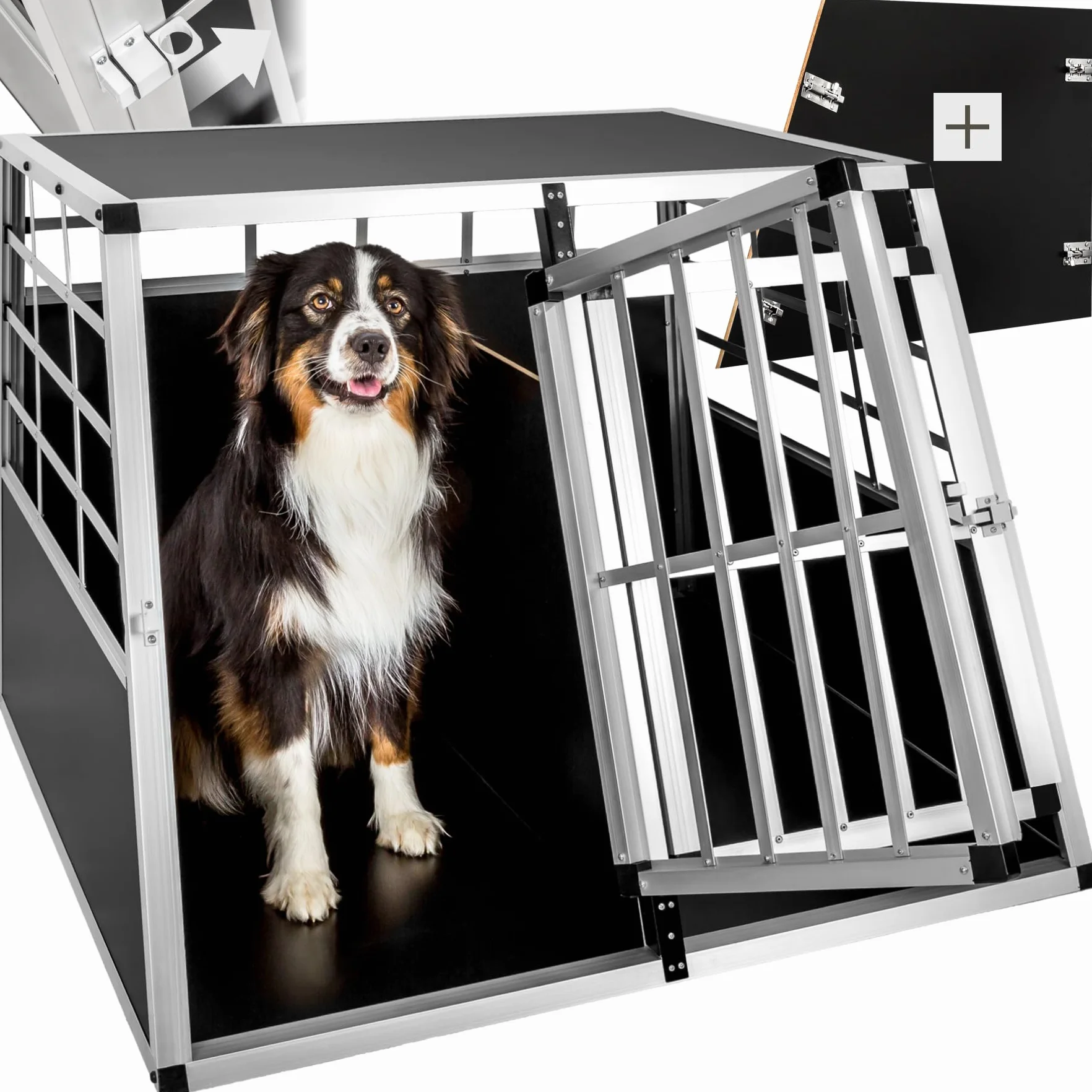 Tectake Double Cage de Transport pour Chien 97 x 90 x 69,5 cm
