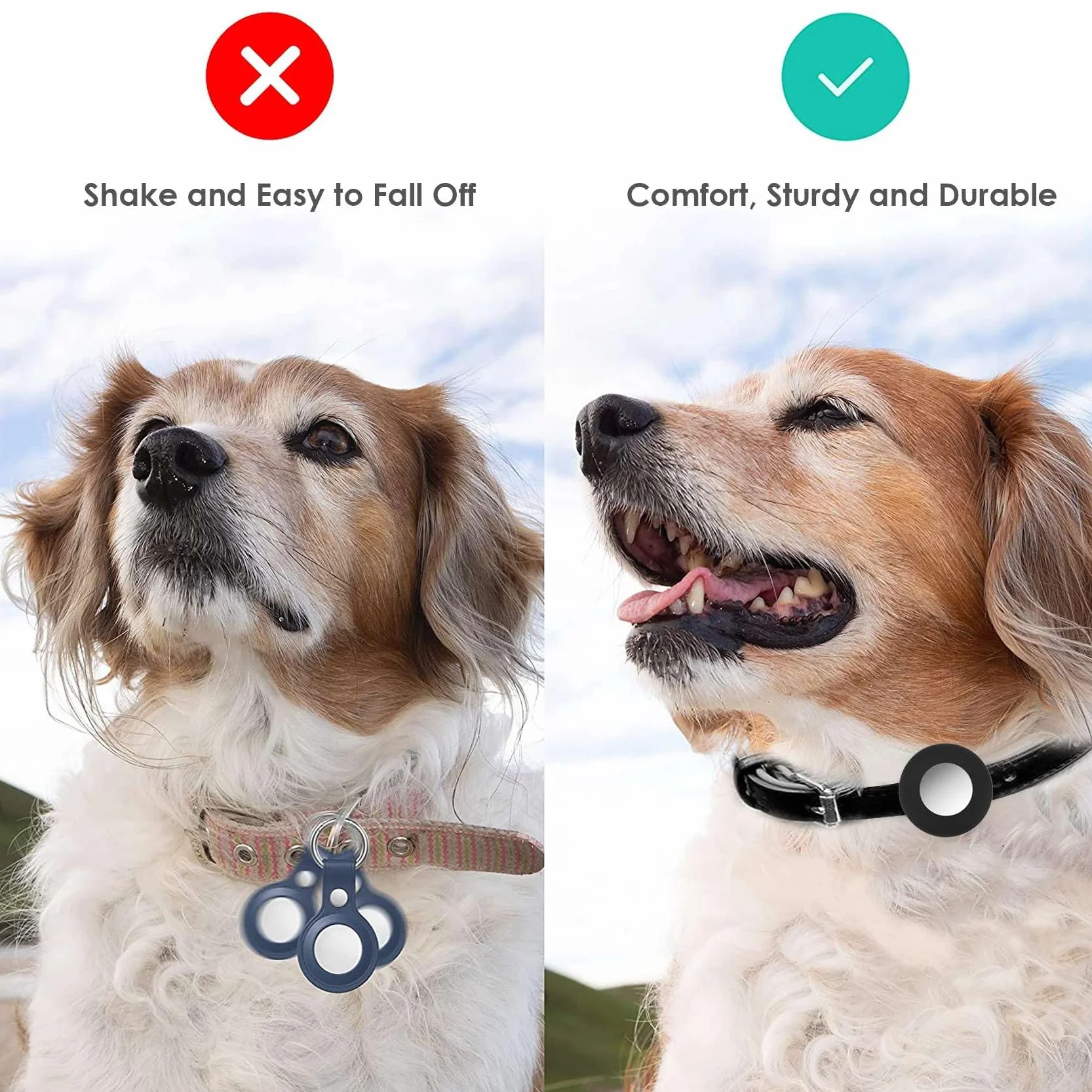 Support de Collier de Chat, pour Support de Collier de Chat Air Tag Compatible avec Le Traqueur GPS, Lot de 2 Housses de Protection Noir
