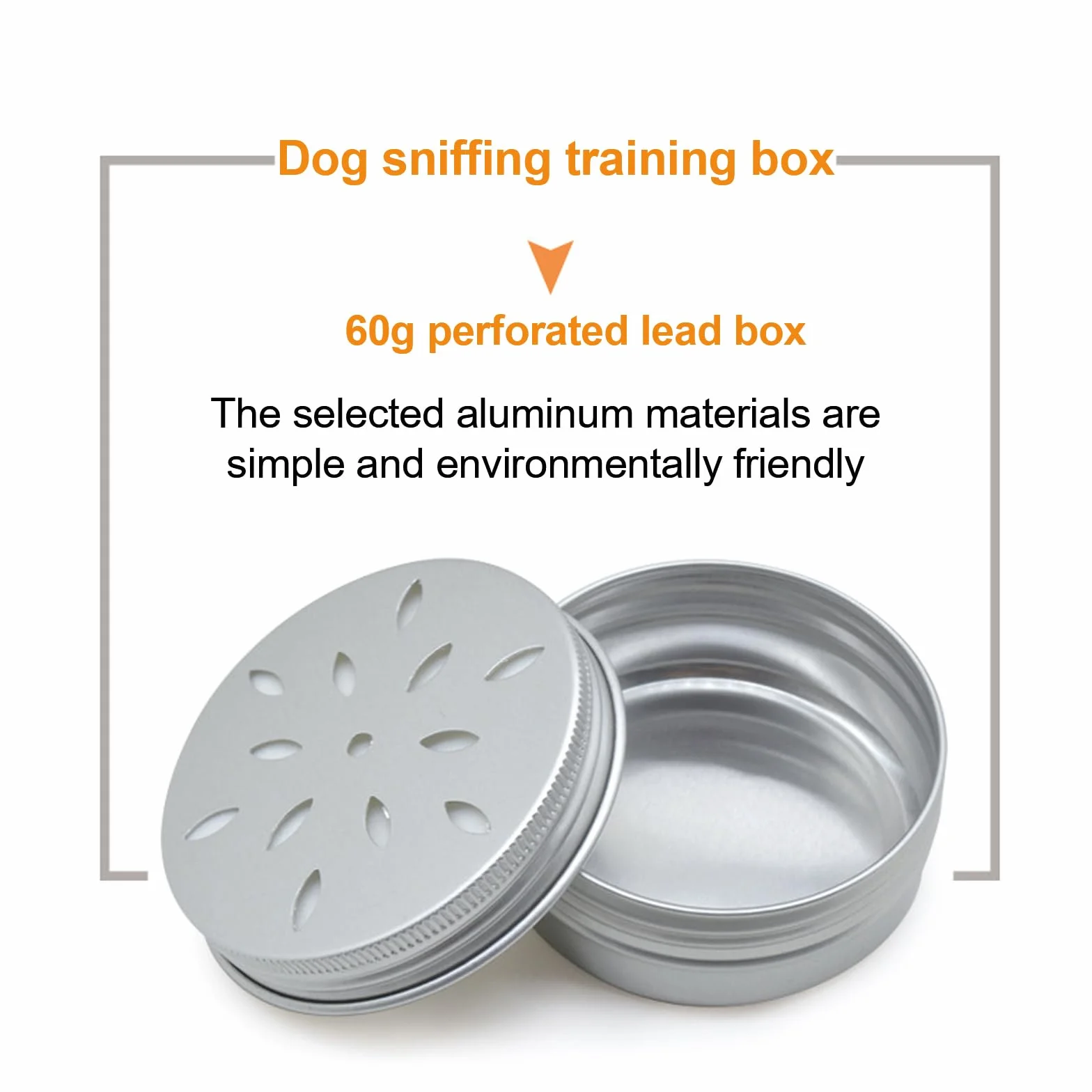 Lot de 12 boîtes métal rondes avec trous d'aération pour entraînement du parfum chien