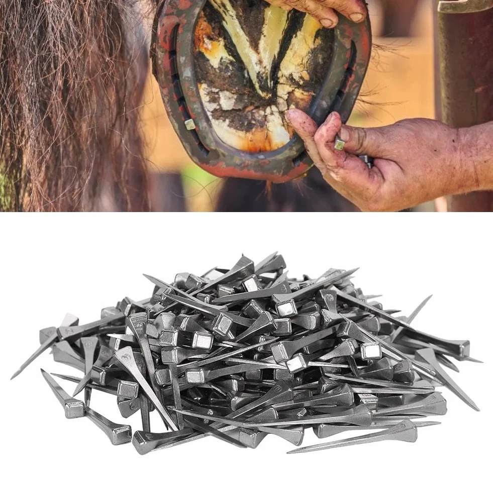 Nikou Clous en fer à cheval - 250Pcs Acier E4 Stable Horseshoe Nail Cheval Outil Équipement Accessoires 4.8CM Facile à utiliser