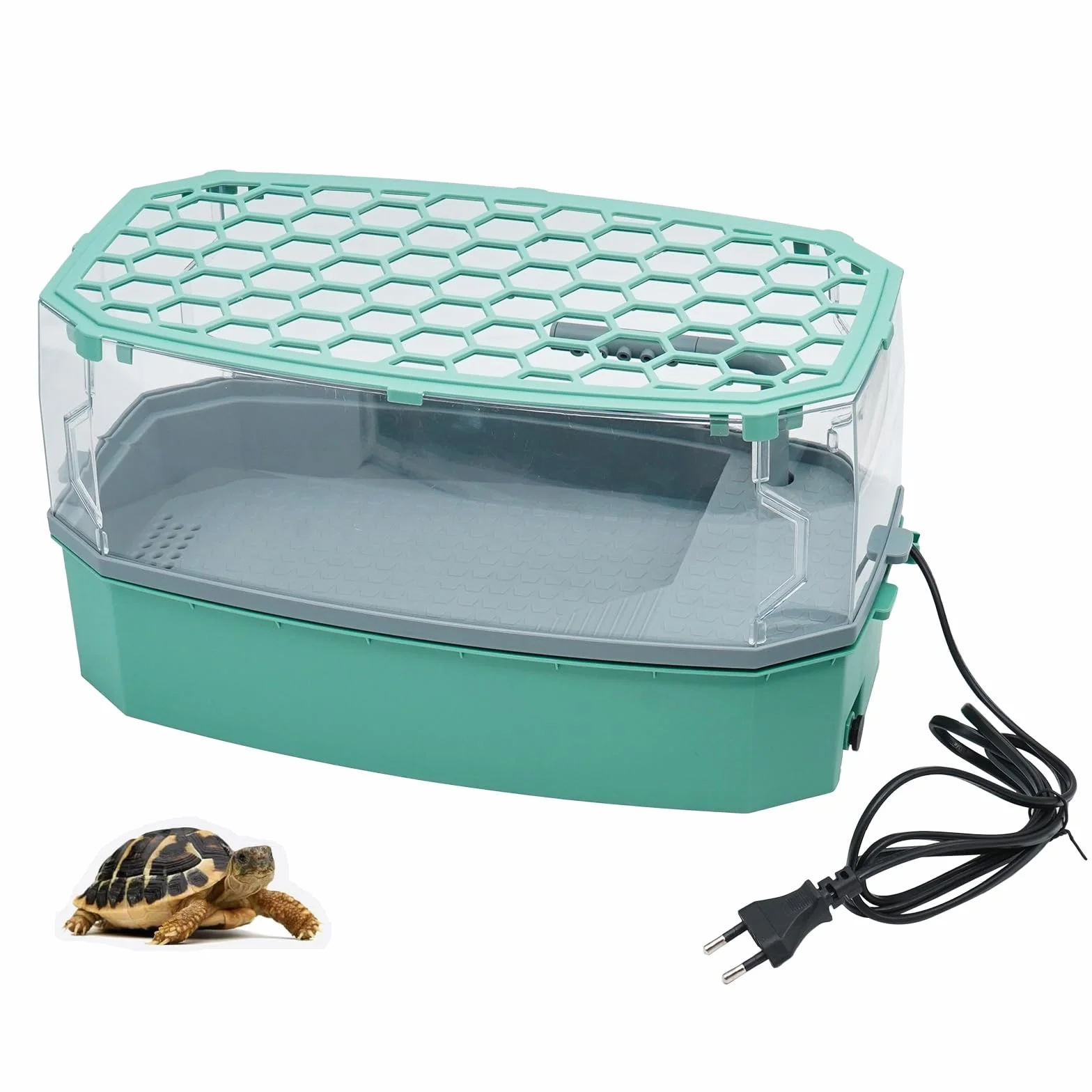 Turtle Tank Aquarium avec Pompe à Eau Habitat de Reptile Terrarium Plateforme Basking Système de Douche