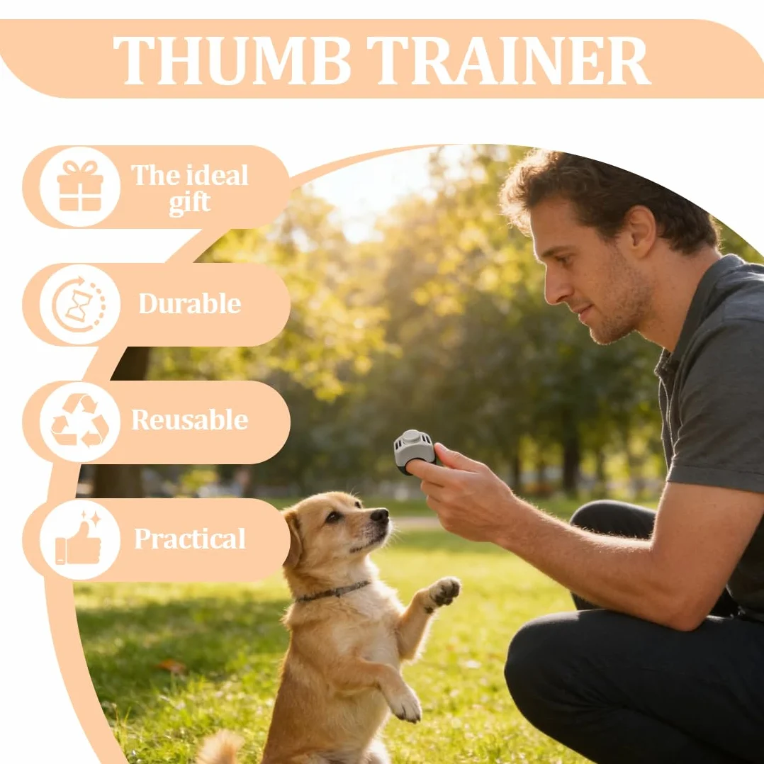 2 Clicker Chien Dressage (21mm) en orange et Gris, Clicker en Anneau pour Animaux de Compagnie Accessoire Pratique pour l’Entraînement Canin pour Chien Chat Cheval