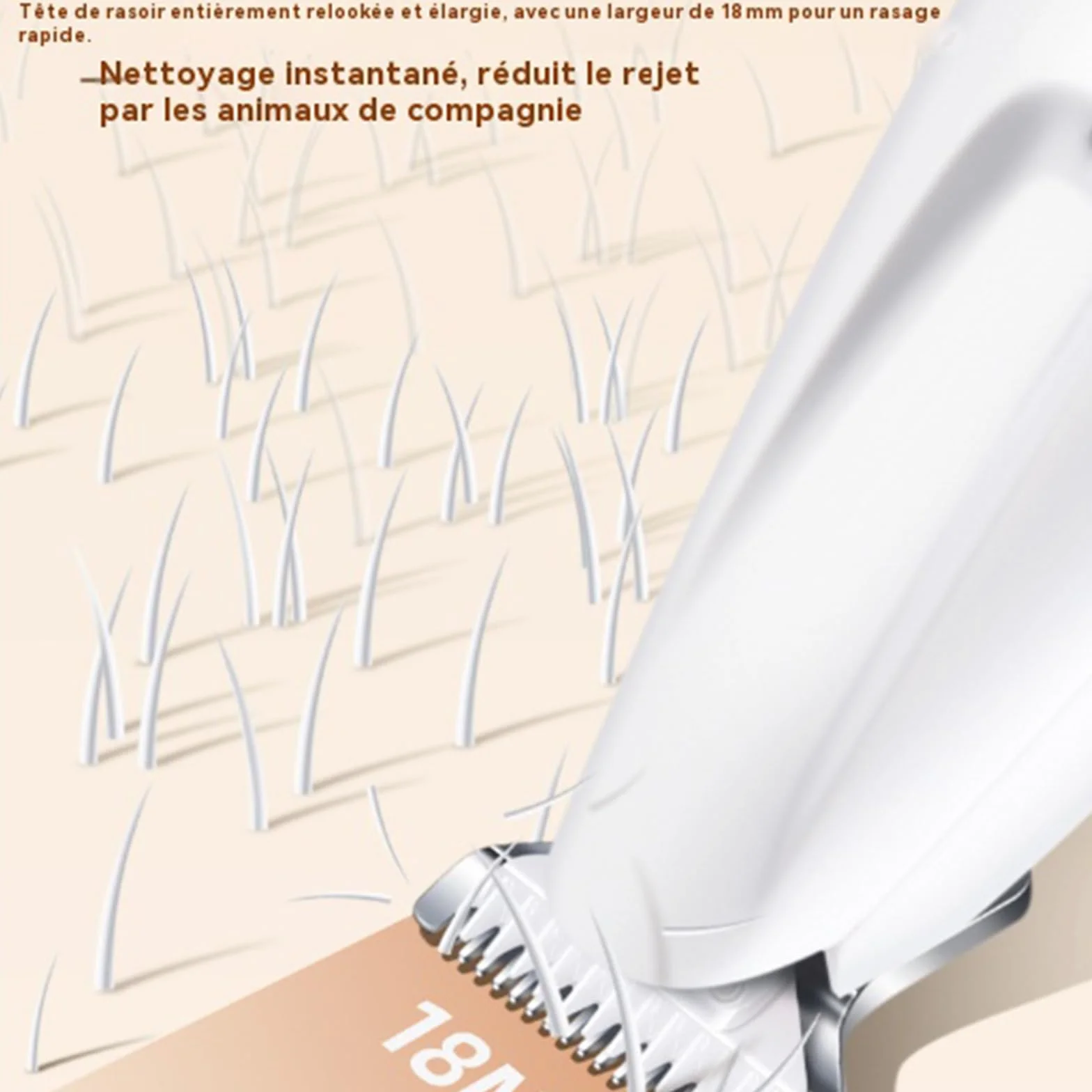 Tondeuse De Précision Pour Chat Silencieuse Étanche Rechargeable Avec LED