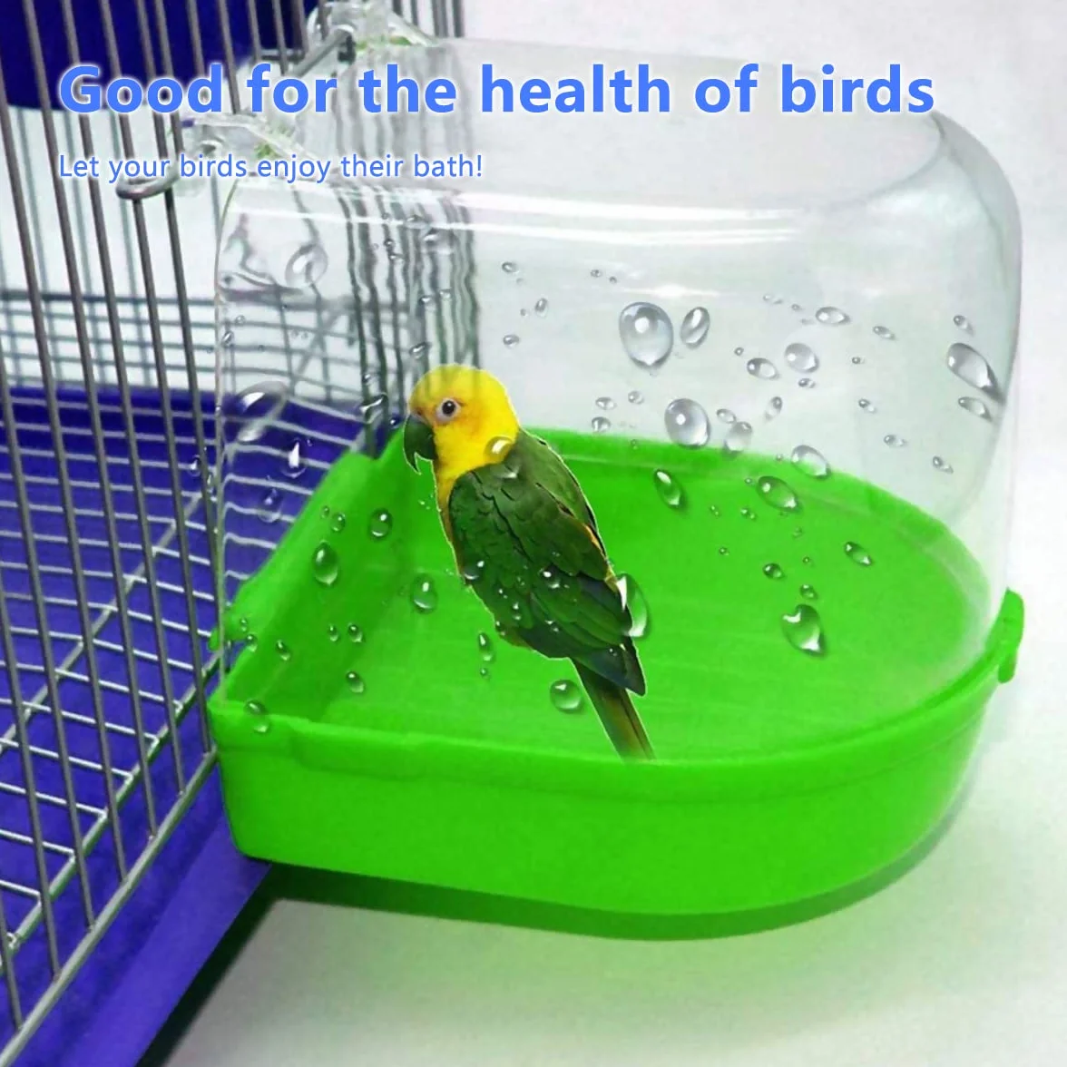 2PCS Baignoire pour Oiseaux,Baignoire Bird Bain D'oiseau Cage Baignoire Oiseaux Baignoire Suspendue avec Crochets Fournitures de Cage à Oiseaux pour Oiseaux Canaries Budgies et Perroquet