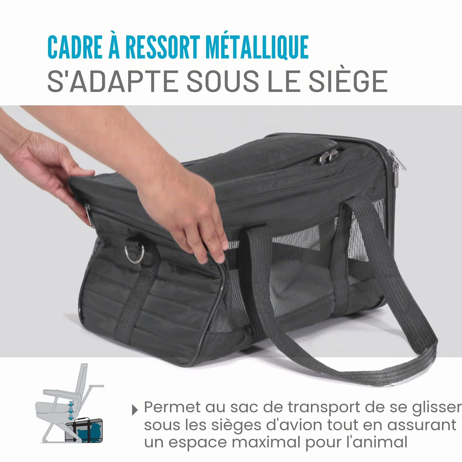 Sherpa Original Deluxe Sac de Transport pour Animal de Compagnie approuvé par Les compagnies aériennes Gris Anthracite Taille M