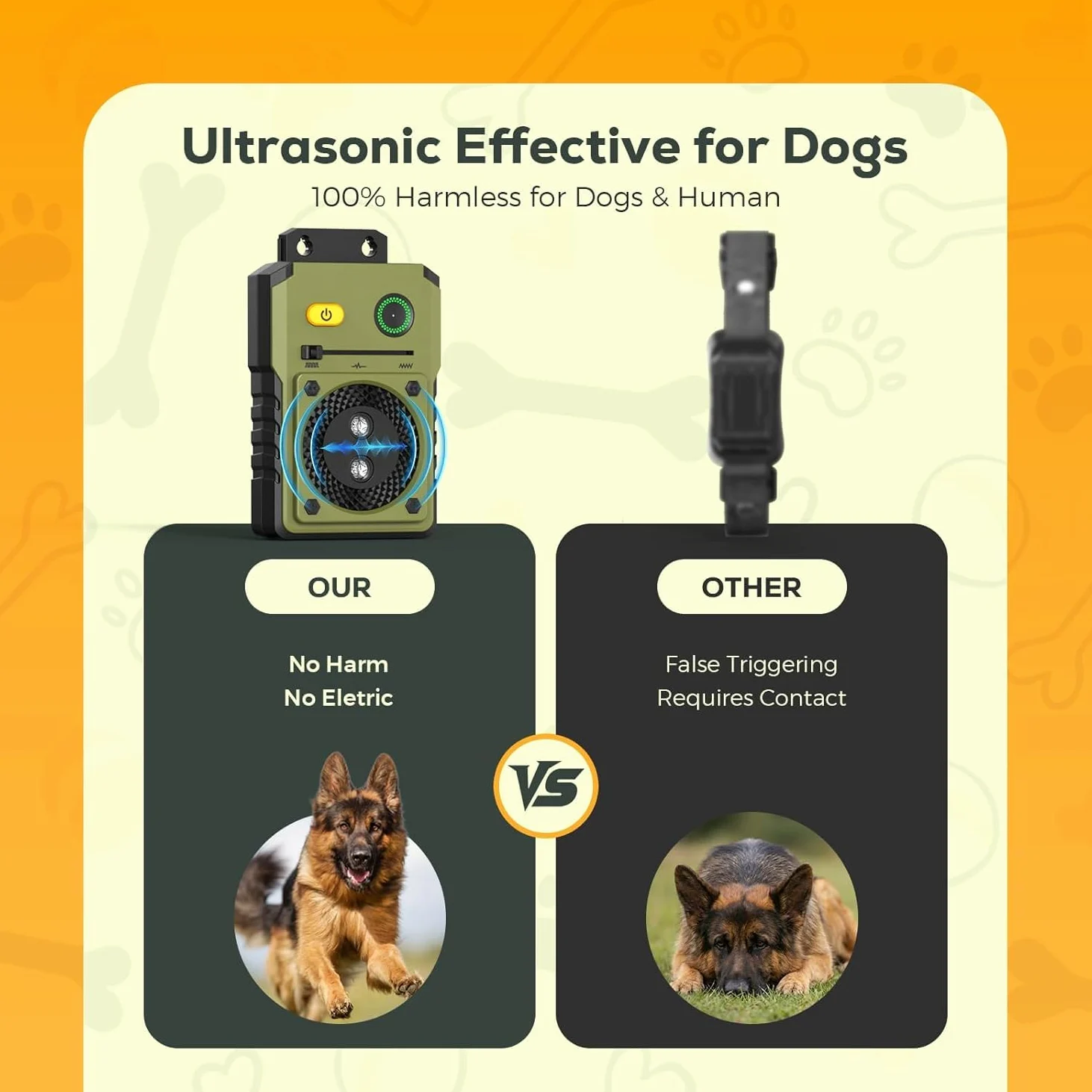 Portatif Anti Aboiement Chien,26 Pieds Rechargeable Dispositif Anti Aboiement Chien,Ultrasons Anti Aboiement pour Chien,repulsif chien ,Anti-aboiements Extérieur et Intérieur pour Petits Grands Chien