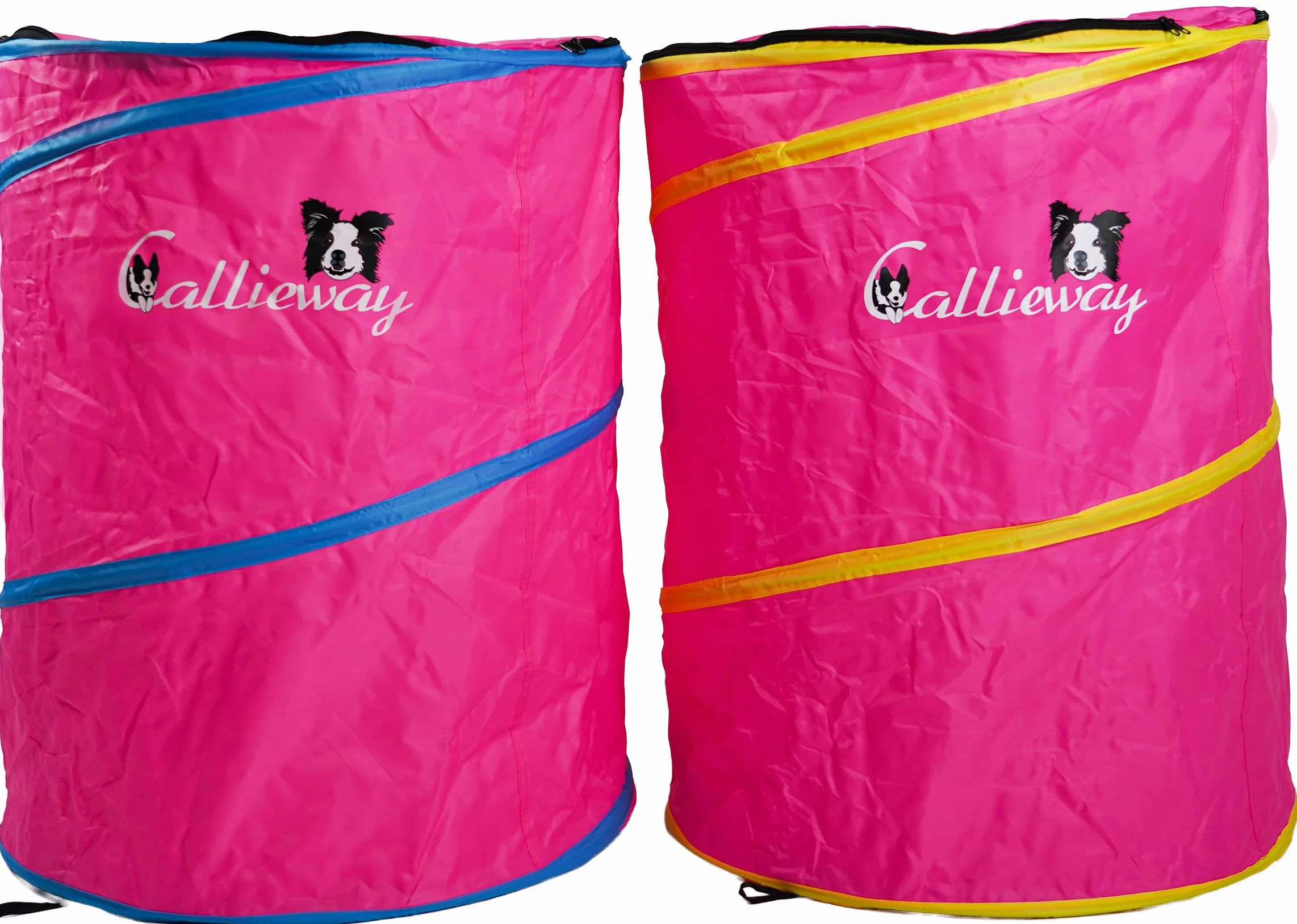 Callieway Hoopers Agility Barrel Tonneau d'entraînement pour chien lot de 2 bleu Fuchsia