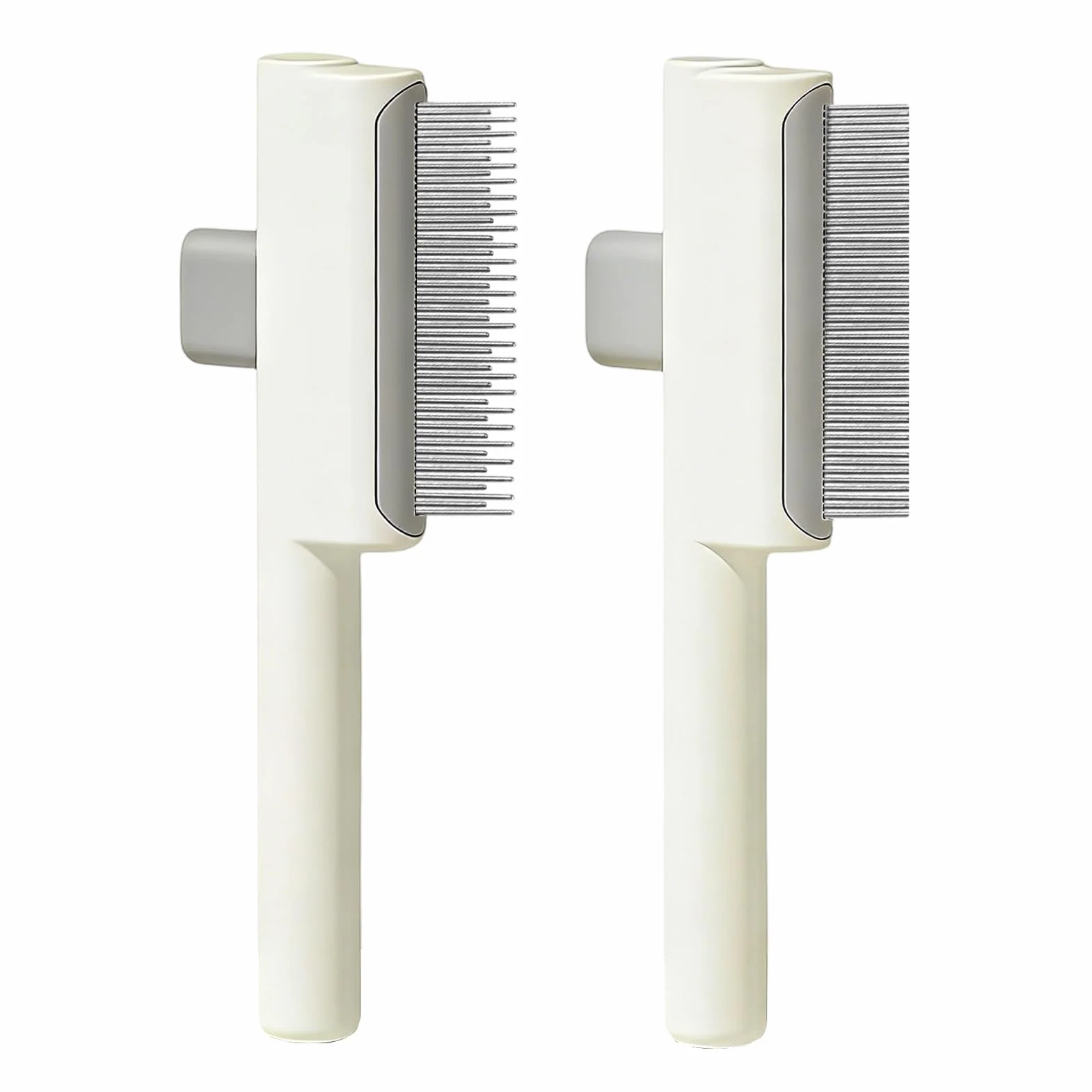 Peigne pour Chats Autonettoyant, Brosse de Toilettage pour Animaux Poil Court et Long, 2 Pièces