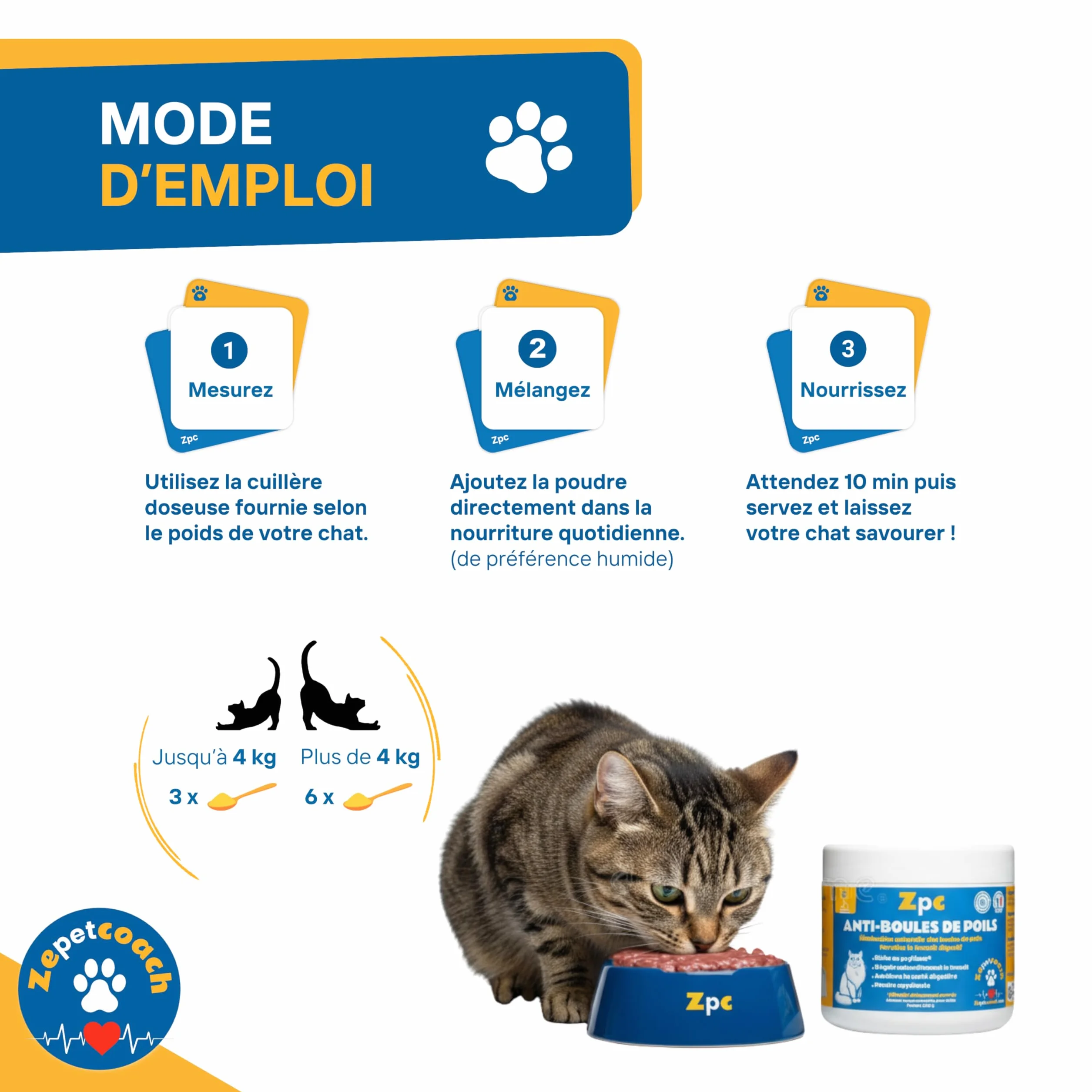 Complément Chat Anti Boules de Poils Psyllium Taurine Chicorée Naturel Saveur Volaille 250g