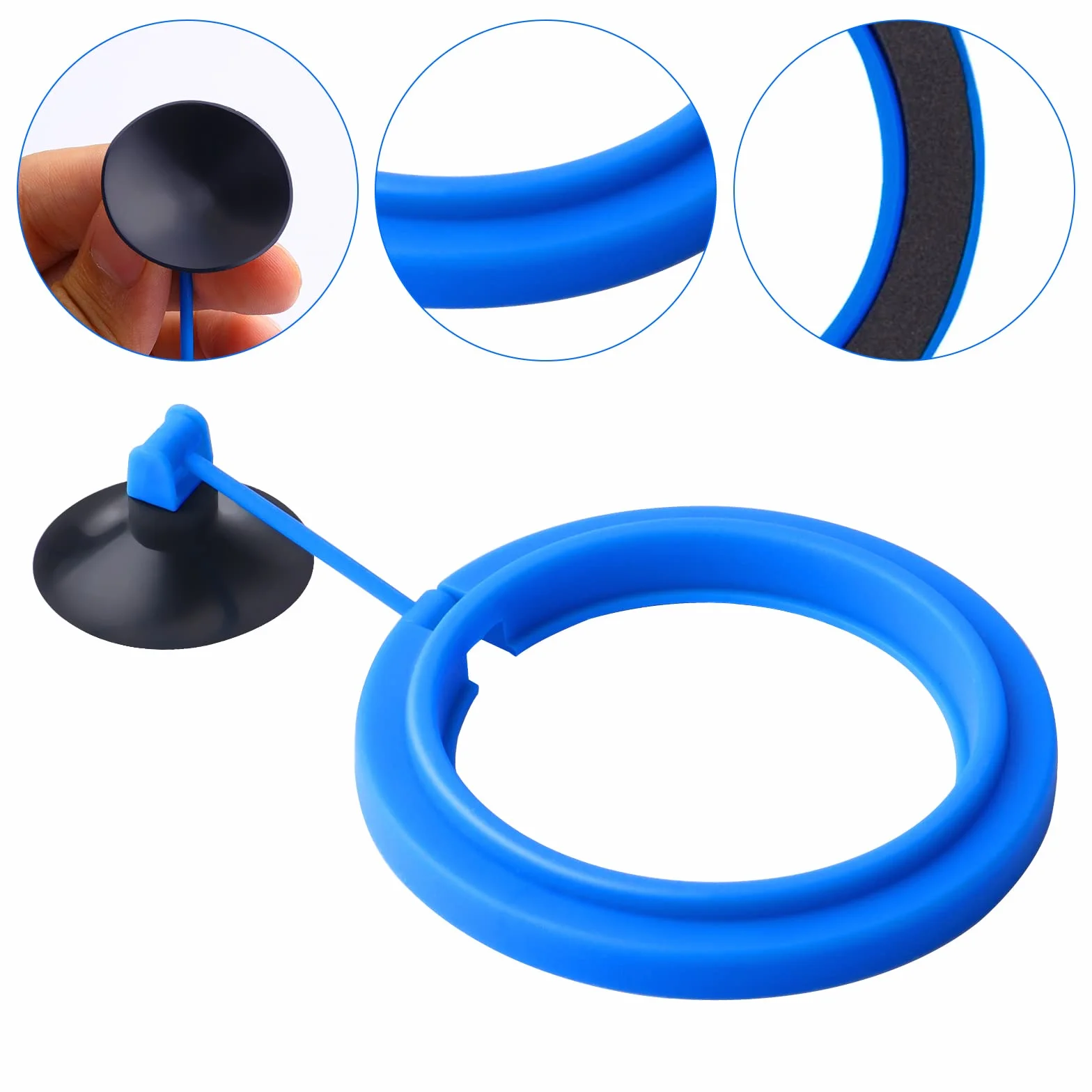 Lot de 2 mangeoires pour poissons d'aquarium - Accessoires circulaires pour guppys, bettas, poissons rouges, tortues (bleu)