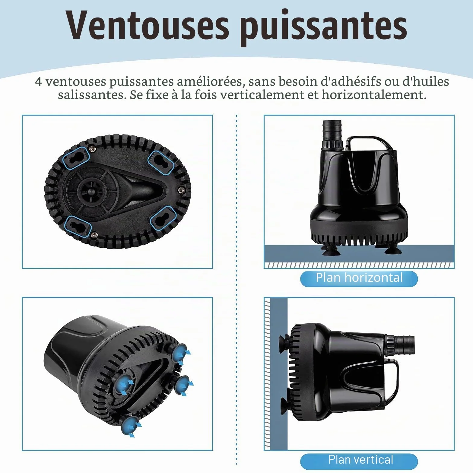 Hygger Pompe à eau Pour Aquarium 800 L/H 18W Silencieuse Submersible