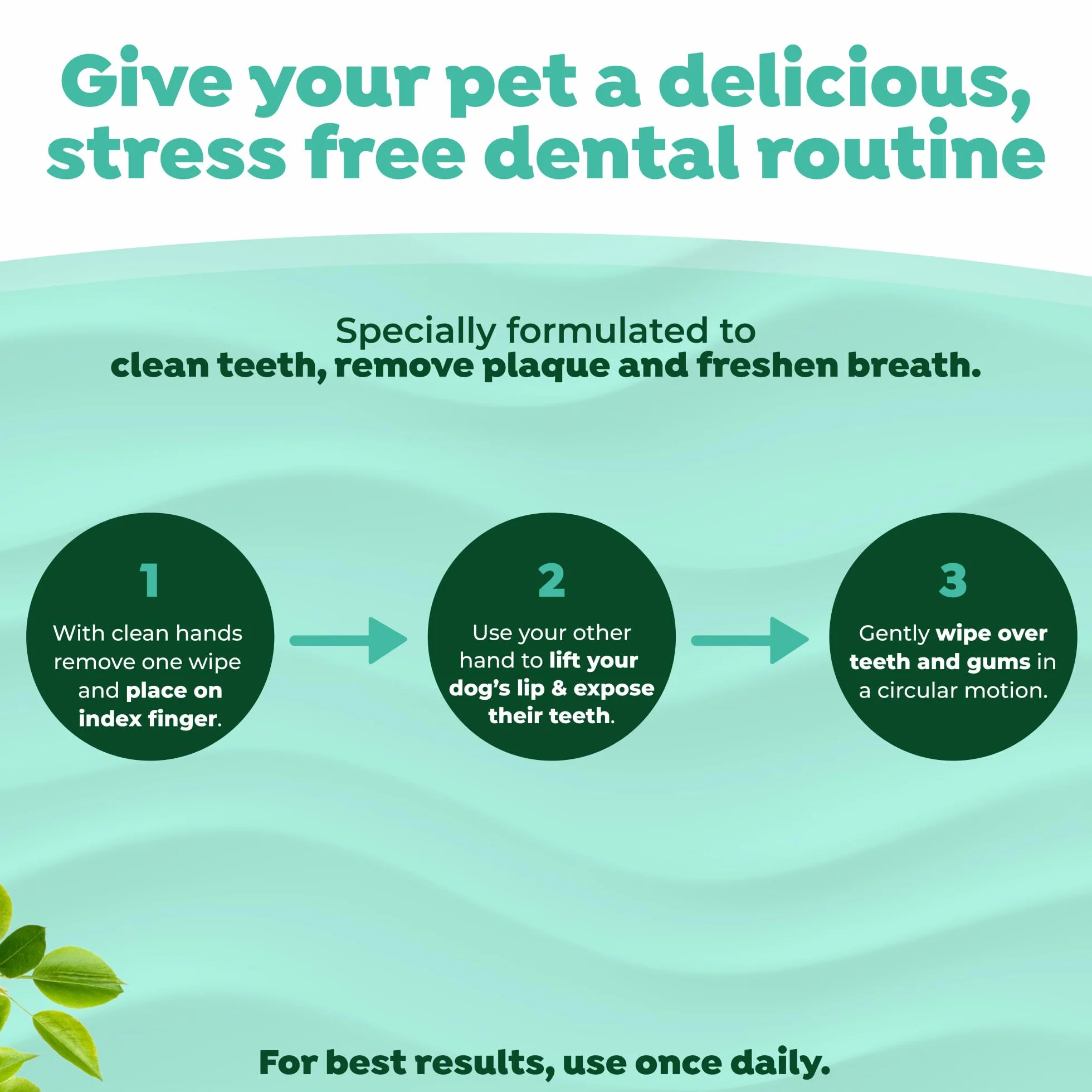 TropiClean Fresh Breath Finger Lingettes dentaires, 50 pièces