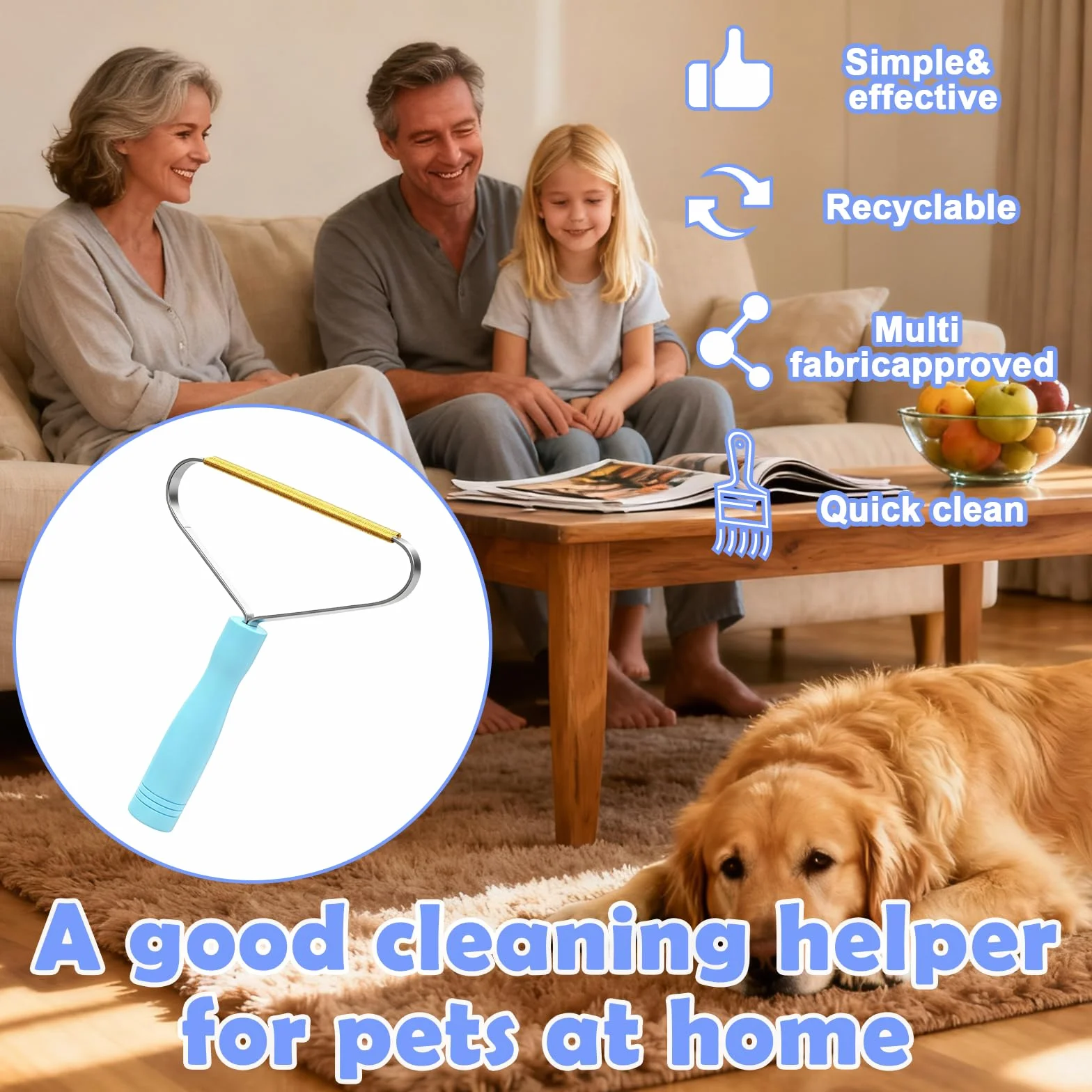 Brosse Poils Animaux Cheveux Bouclés Canapés Sièges Auto Bordures Tissu