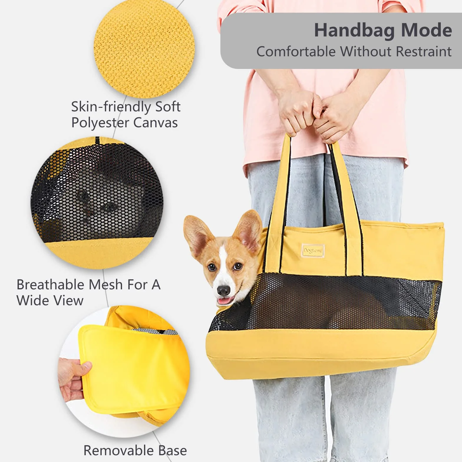 PETCUTE Sac de Transport pour Chat Chien en Maille Respirant avec Sangle de Sécurité