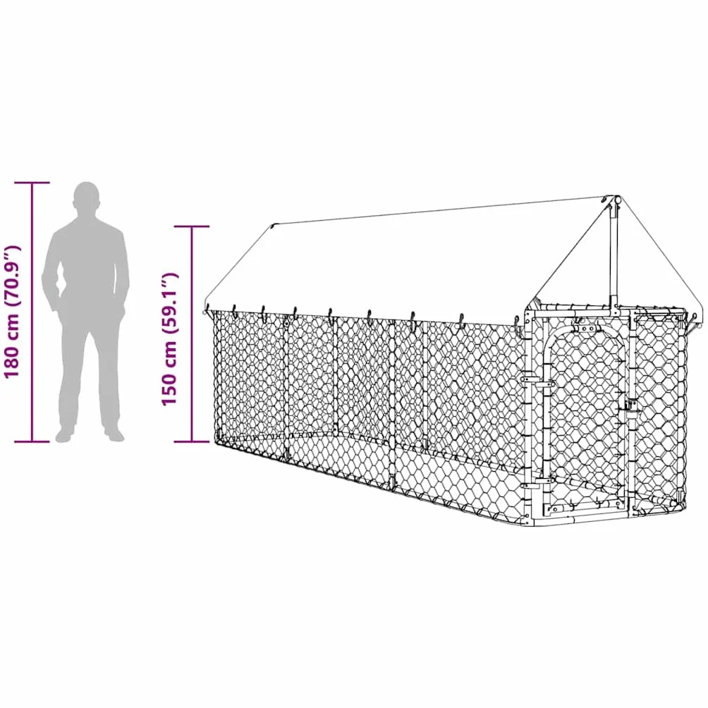 Chenil extérieur avec toit 400x100x150 cm