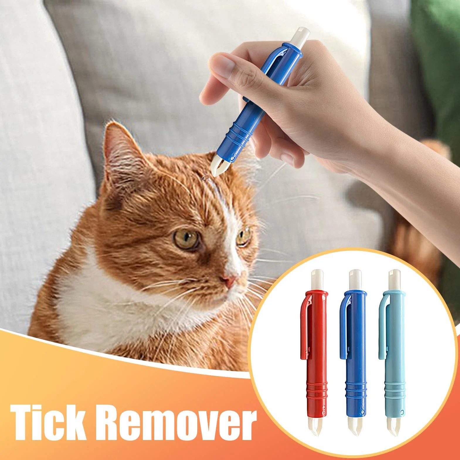 Outil d'Extraction de Tiques 3 Pièces Pince à Tiques pour Chien Accessoires Soins Animaliers