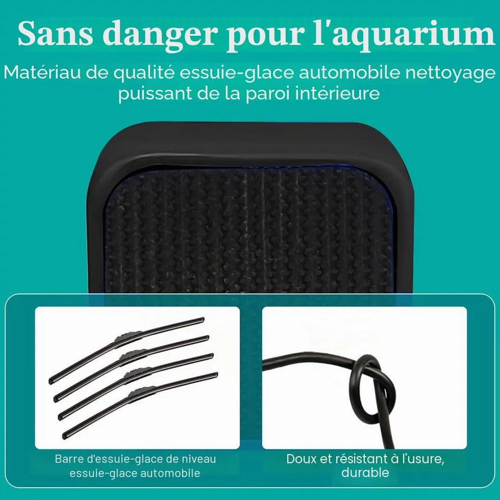 Brosse magnétique aquarium 3 cm mini tampon nettoyage 3-6 mm épaisseur 40 L non flottante