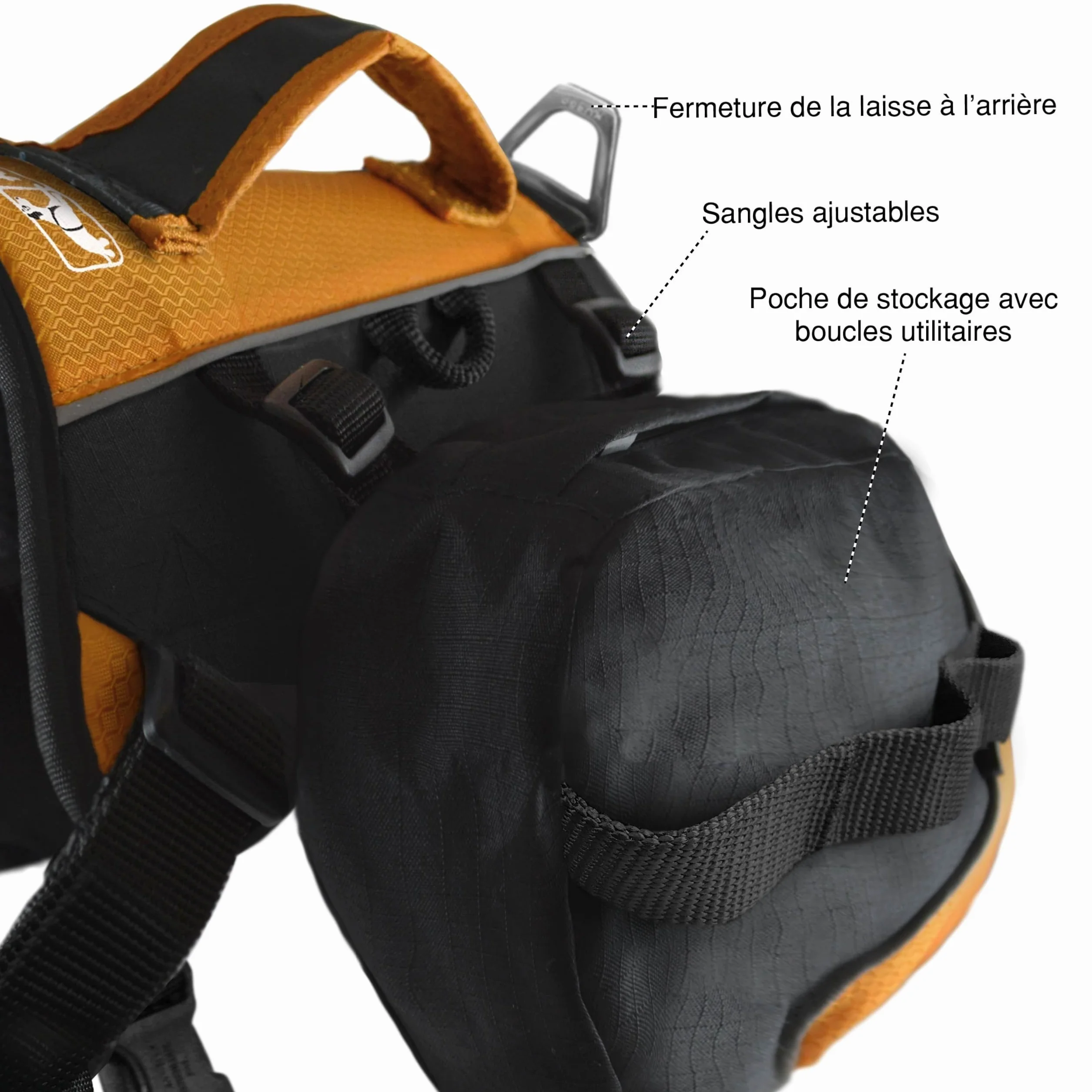 Kurgo Baxter Sac à Dos pour Chien Sacoche Randonnée Bleu Noir Orange