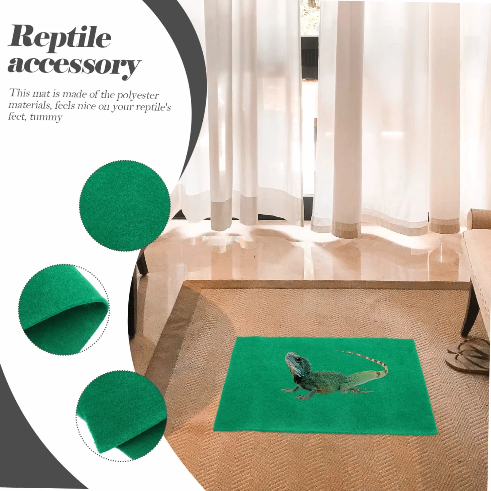 Tapis pour Reptiles Absorbant 50x30cm Litière pour Tortues et Serpents Lot de 2 Vert