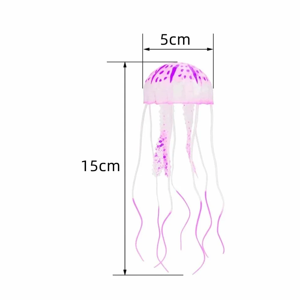 Lot de 5 décorations d'aquarium - Méduses artificielles - Accessoire de paysage pour aquarium
