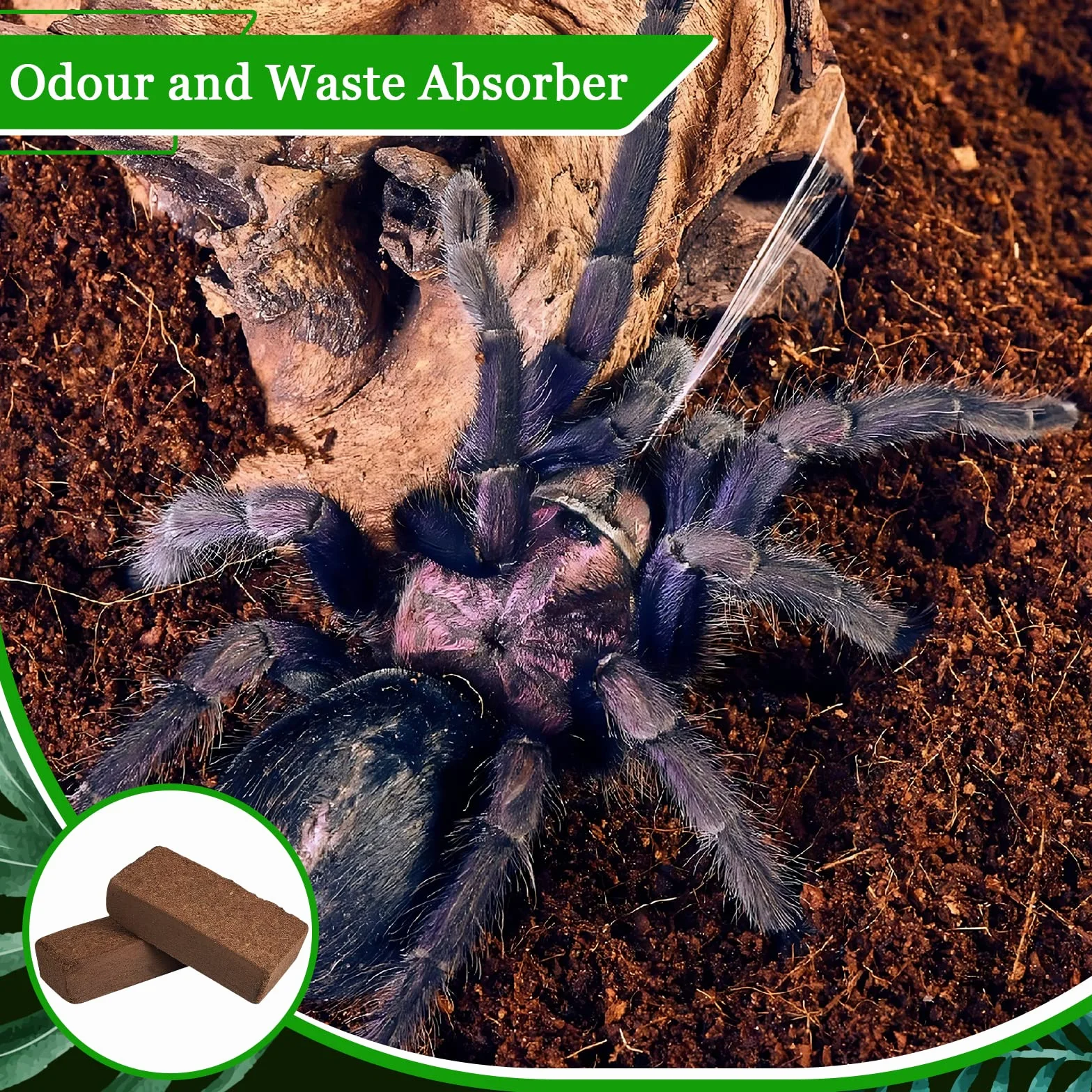 Riare Substrat Naturel en Fibre de Coco pour Reptile - Literie de Terrarium en enveloppe de Noix de Coco compressée de qualité supérieure pour Reptiles, Tortues, Grenouilles, Serpents (6)