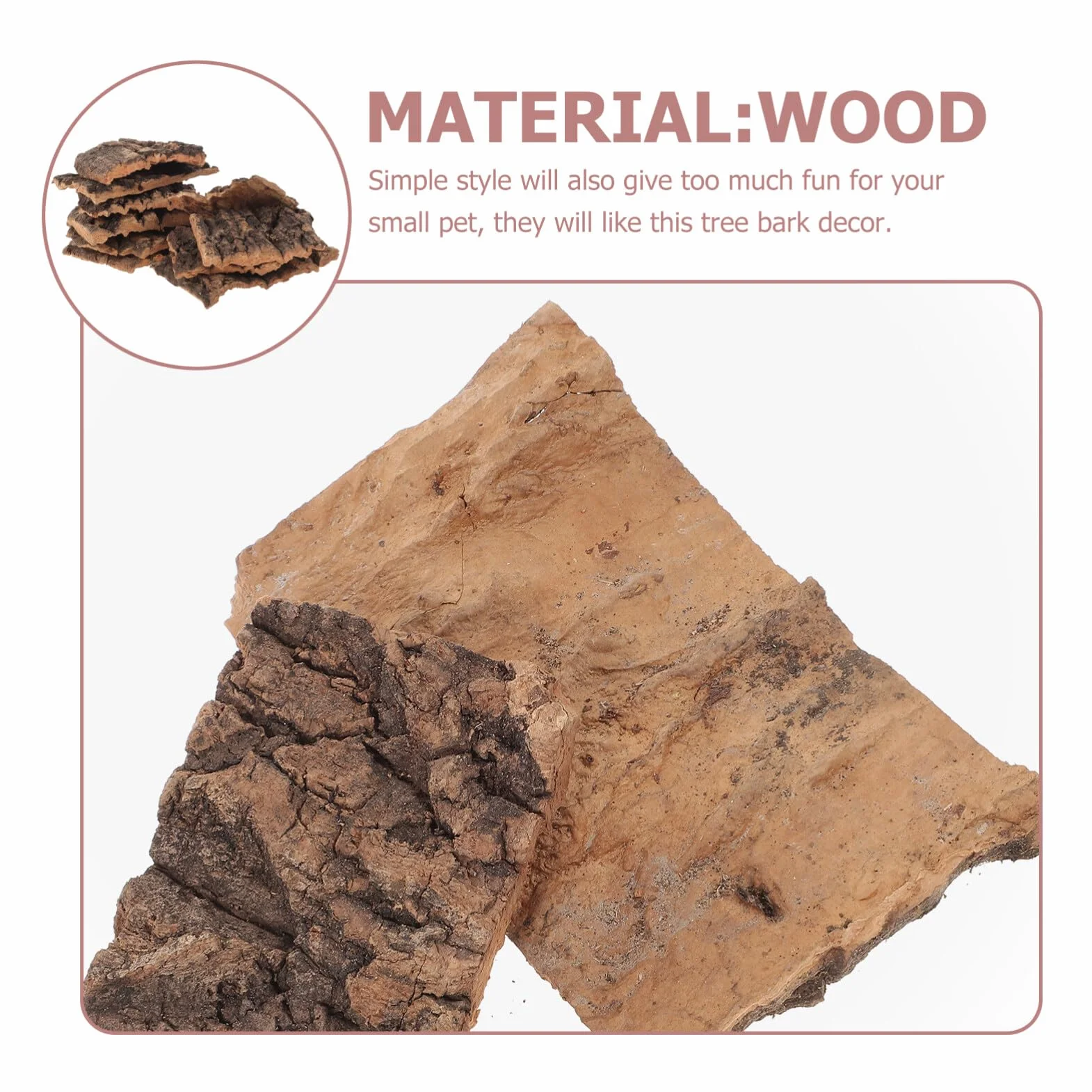 Lot de 10 Plateformes en Écorce de Bois pour Reptiles Lézards Tortues Décor Naturel Terrarium