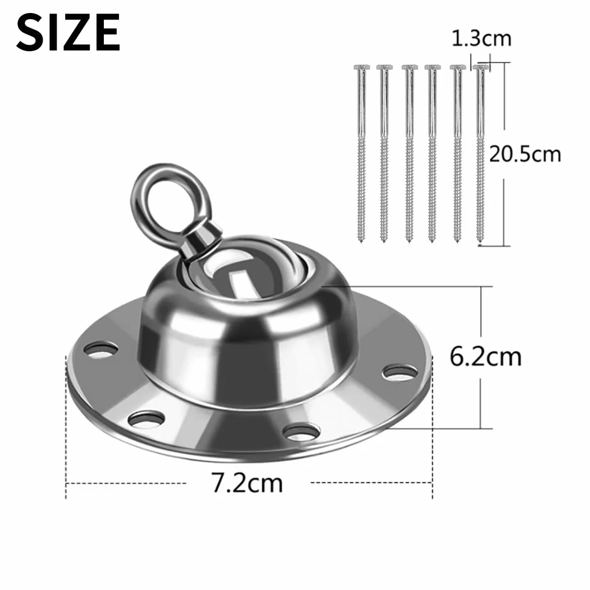 WANGCL Piquet pivotant à 360° pour chien - Force de traction de 680 kg - En acier inoxydable - Résistant à la rouille - Pour extérieur, camping, pelouse