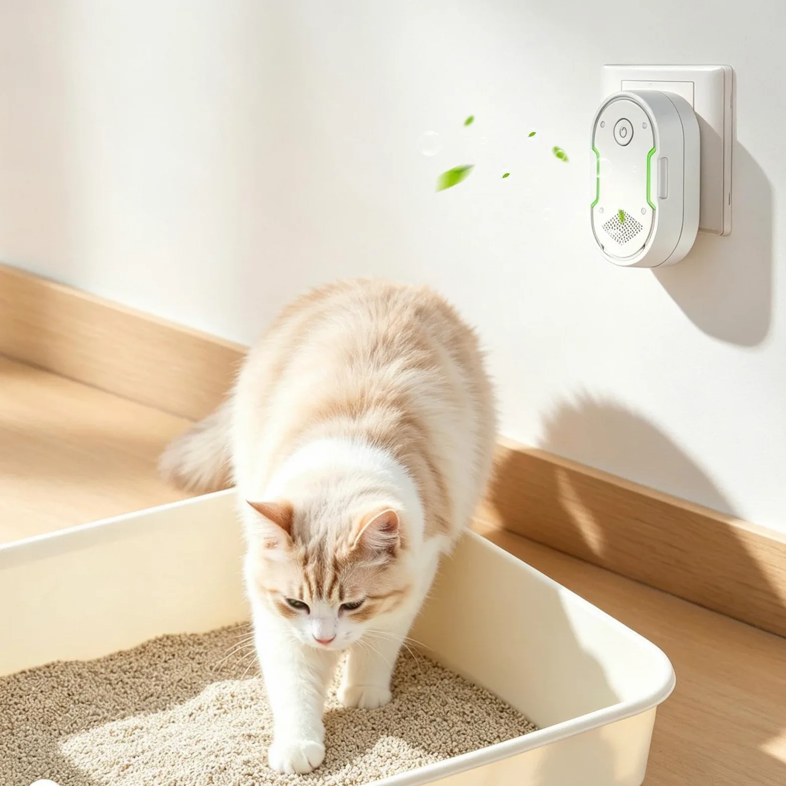 Désodorisant intelligent pour litière pour chat - Nettoyant plug-in | Purificateur d'air pour la maison, le bureau, le balcon, la chambre, le salon, l'appartement et le dortoir