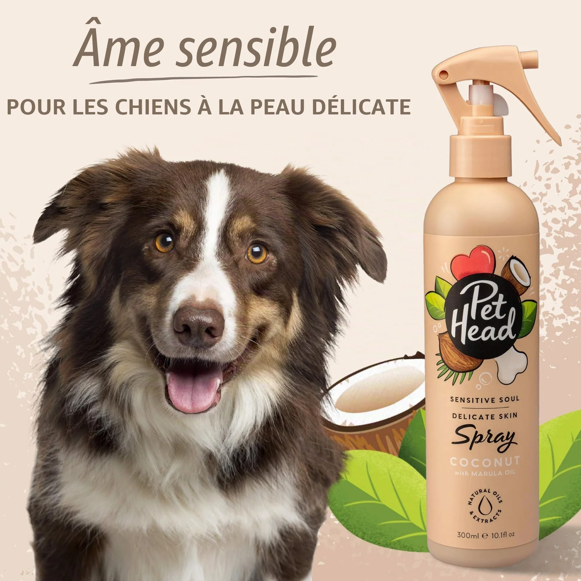 Pet Head Sensitive Soul Spray Désodorisant pour Chien Parfum Noix de Coco 300ml