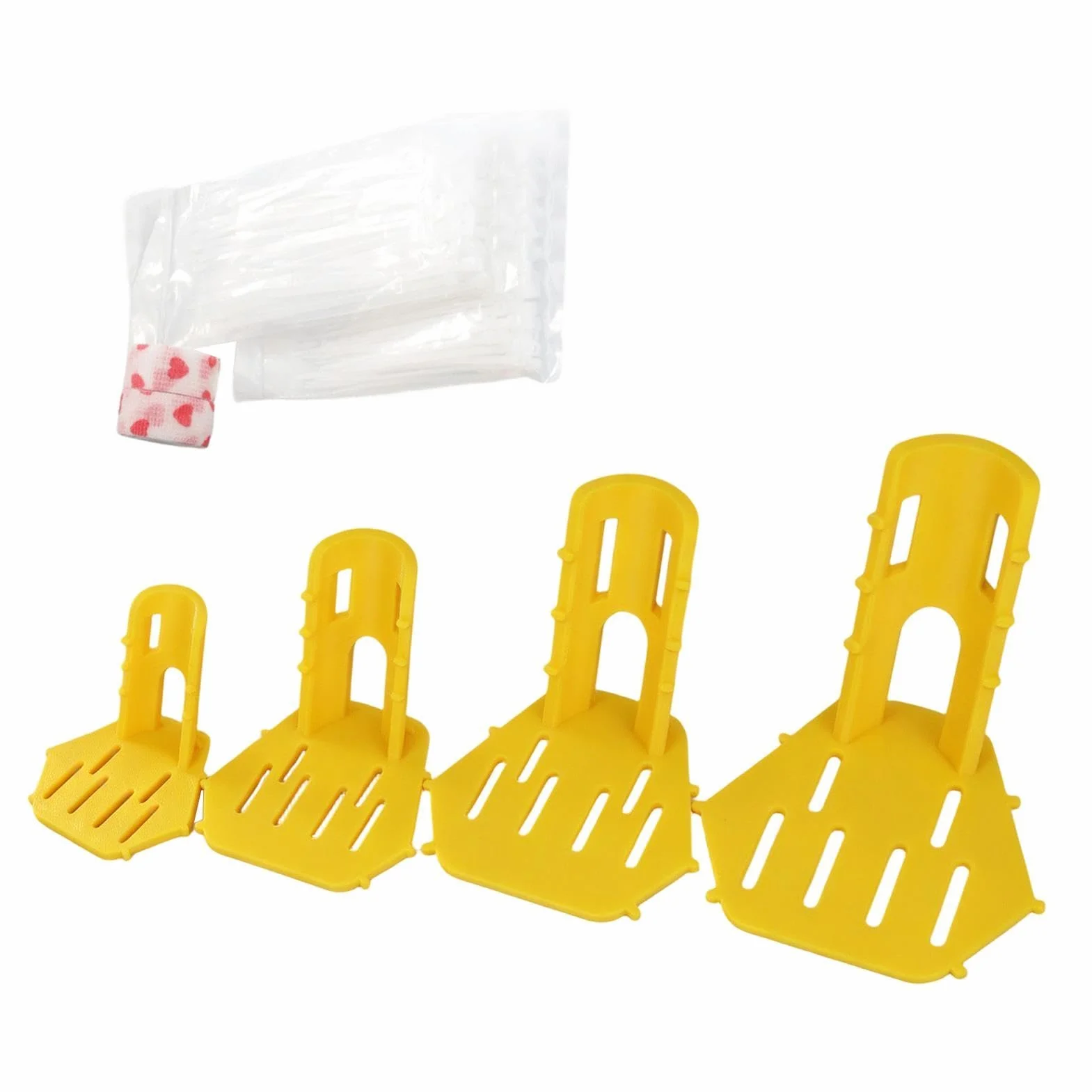 Ensemble d'attelles de jambe de volaille – Orthèse confortable réutilisable en ABS pour pattes de poulet et canard