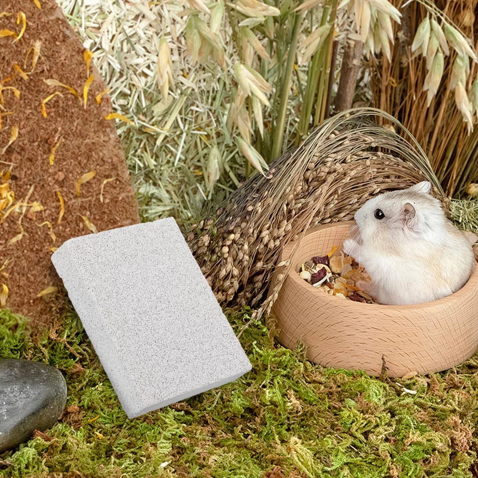 TOYANDONA Griffe de lapin pierre volcanique naturelle pour rongeurs griffoir lapin hamster