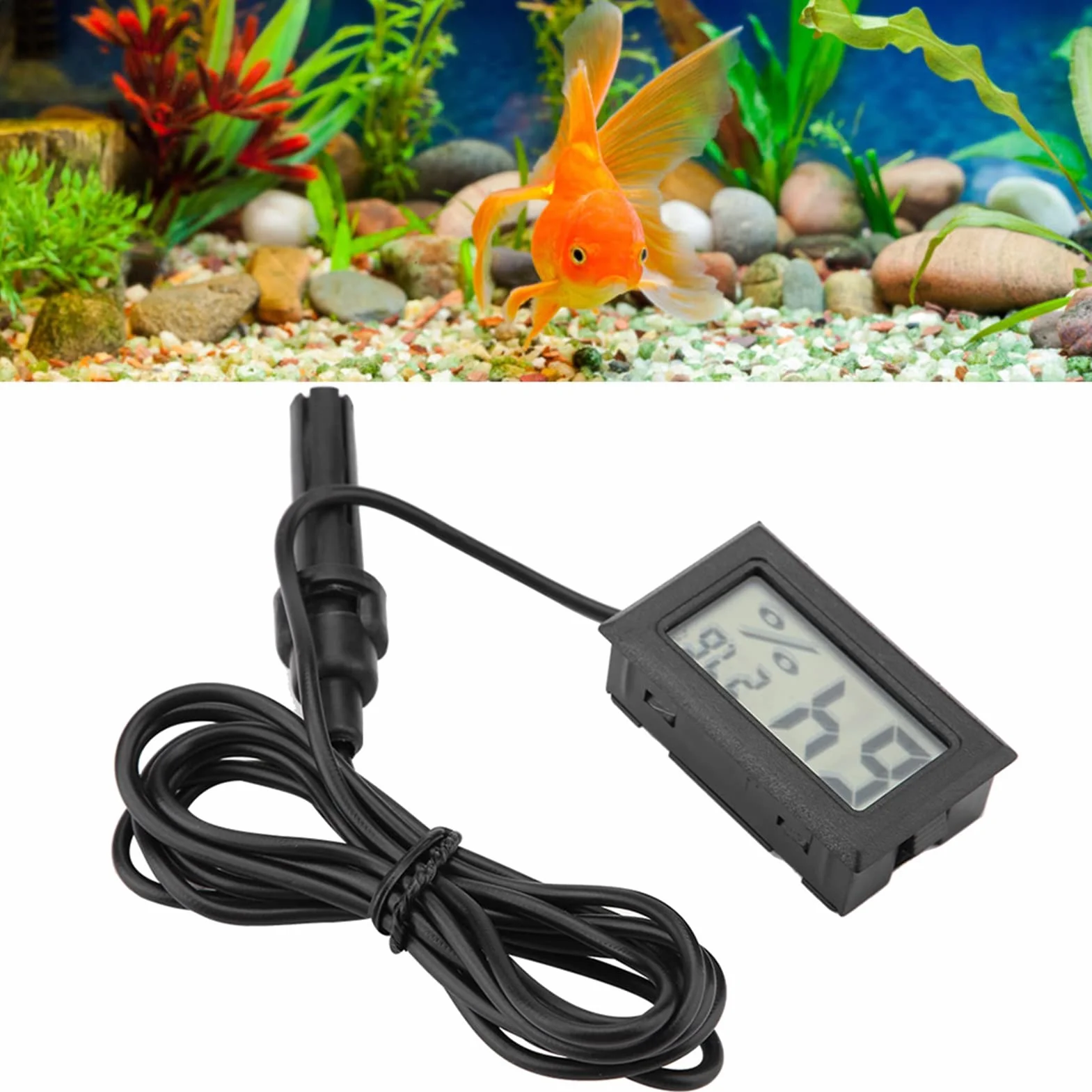 Hygromètre Thermomètre LCD avec Sonde Externe pour Incubateurs Aquarium Reptiles