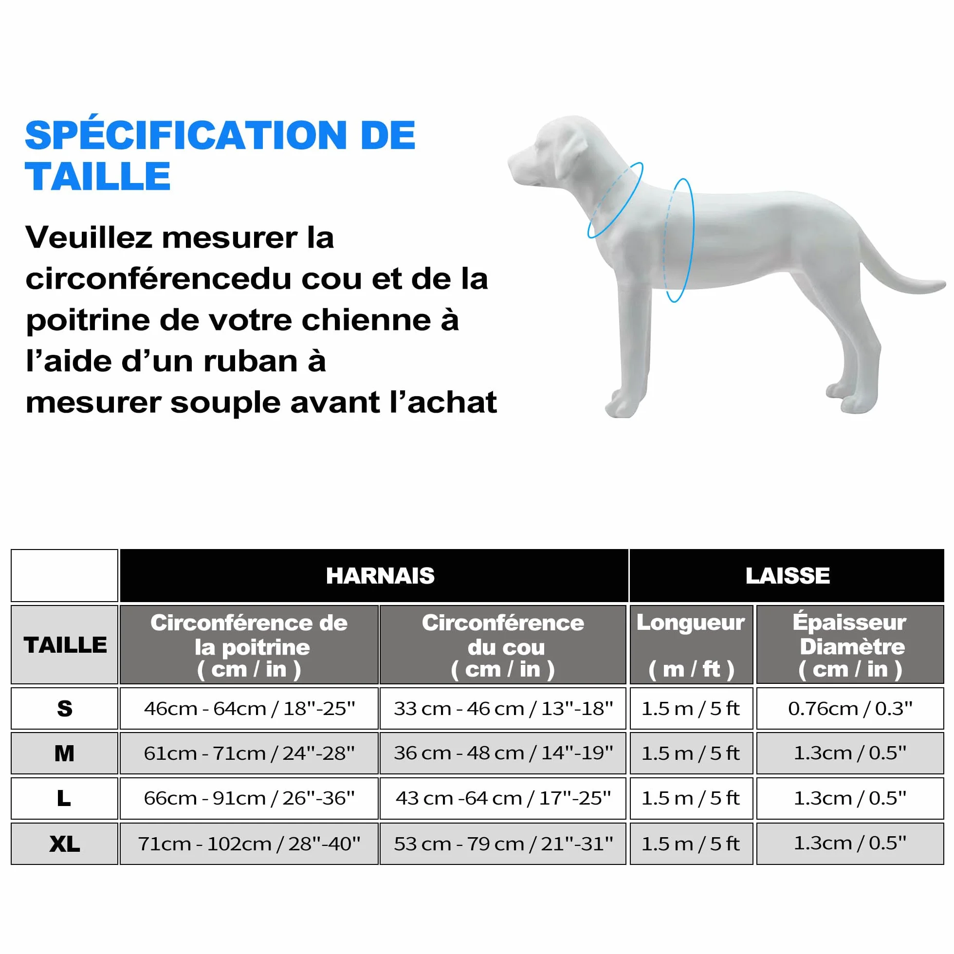 Haapaw Harnais tactique robuste pour chiens grande taille anti-traction réglable réfléchissant contrôle facile militaire travail XL marron