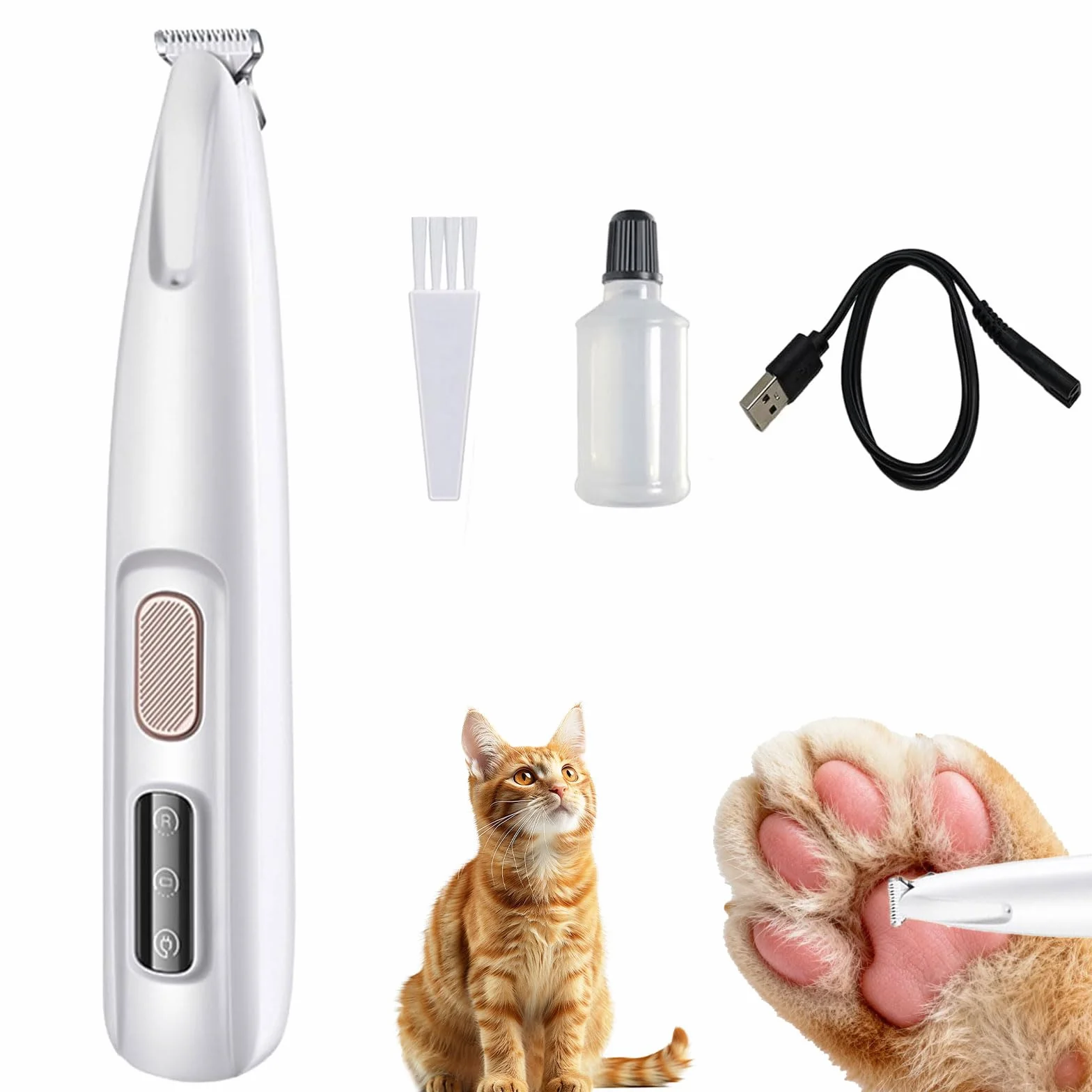 Patounet Tondeuse Pour Chat Électrique Ultra-Silencieuse Lames Hypoallergéniques Rechargeable