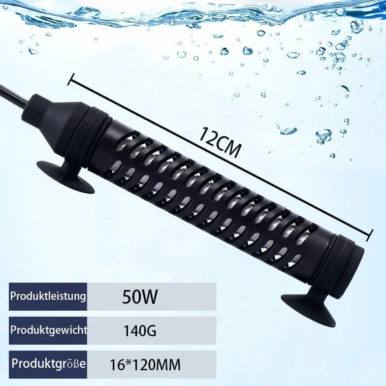 GERUI Réchauffeur d'aquarium 35 W/50 W (1 L-20 L) avec régulateur de température pour réservoirs de Poissons et d'aquarium avec Protection Contre la surchauffe (50 W)