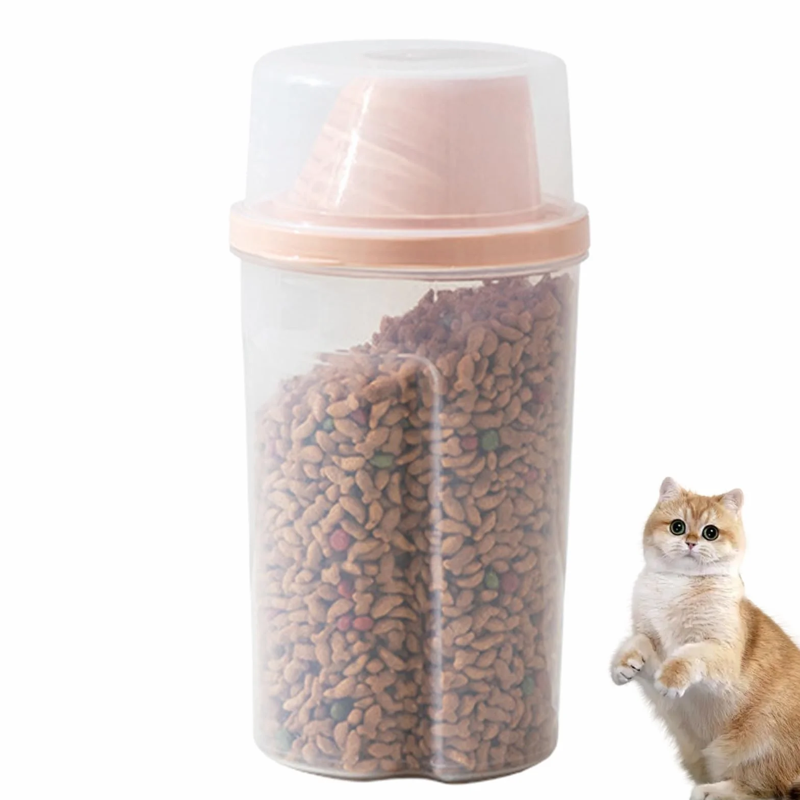 Distributeur De Nourriture Pour Chien – Grande Mangeoire Transparente, Stockage D'alimentation Pour Animaux De Compagnie, Support De Croquettes Sèches, Fourniture De Repas De Voyage, Conception De Pot